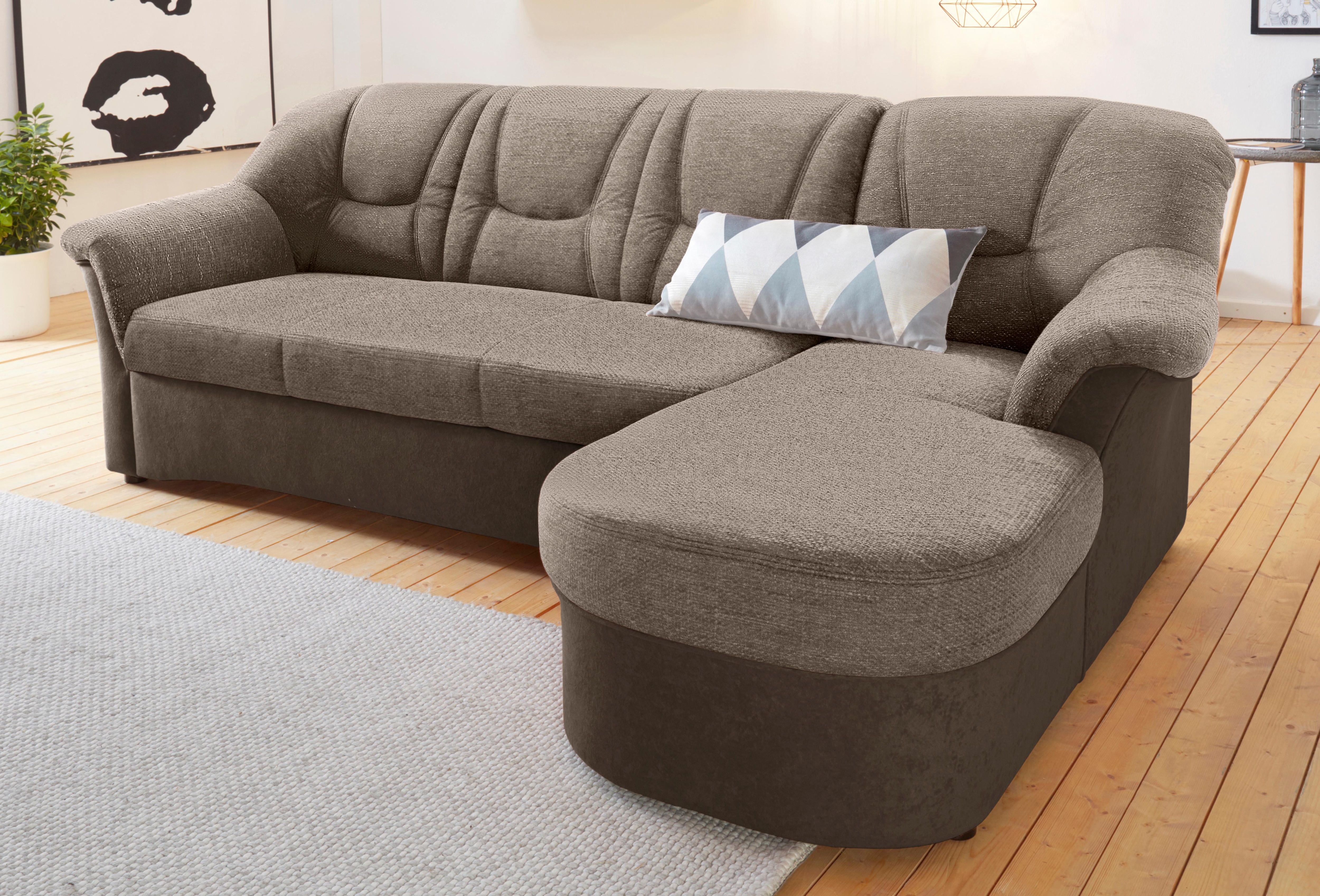 DOMO collection Ecksofa "SARAFINA 232x146 cm, auch mit Federkern für noch mehr Sitzkomfort" whlw. mit Bettfunktion, L-Form