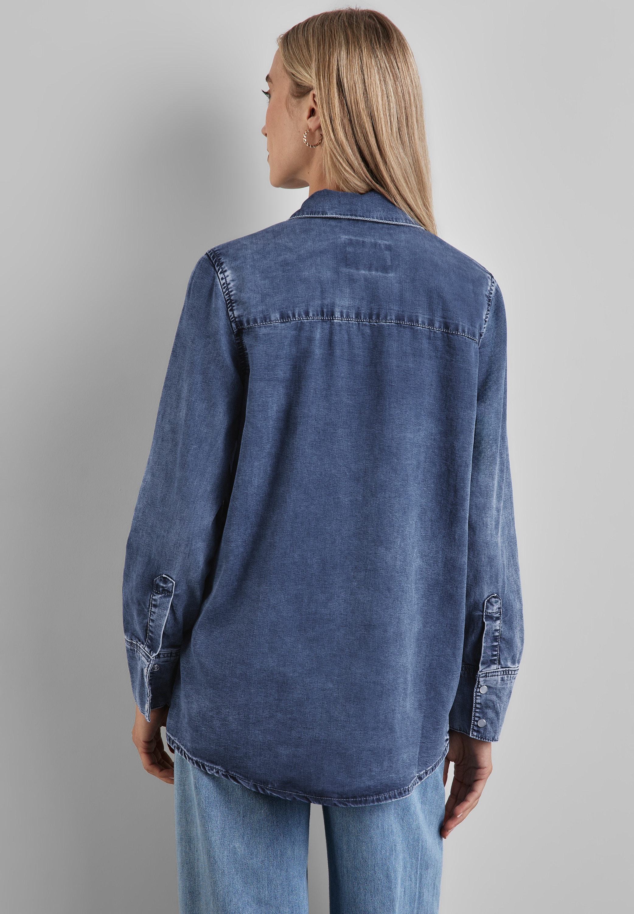 STREET ONE Jeansbluse, mit durchgehender Knopfleiste vorn