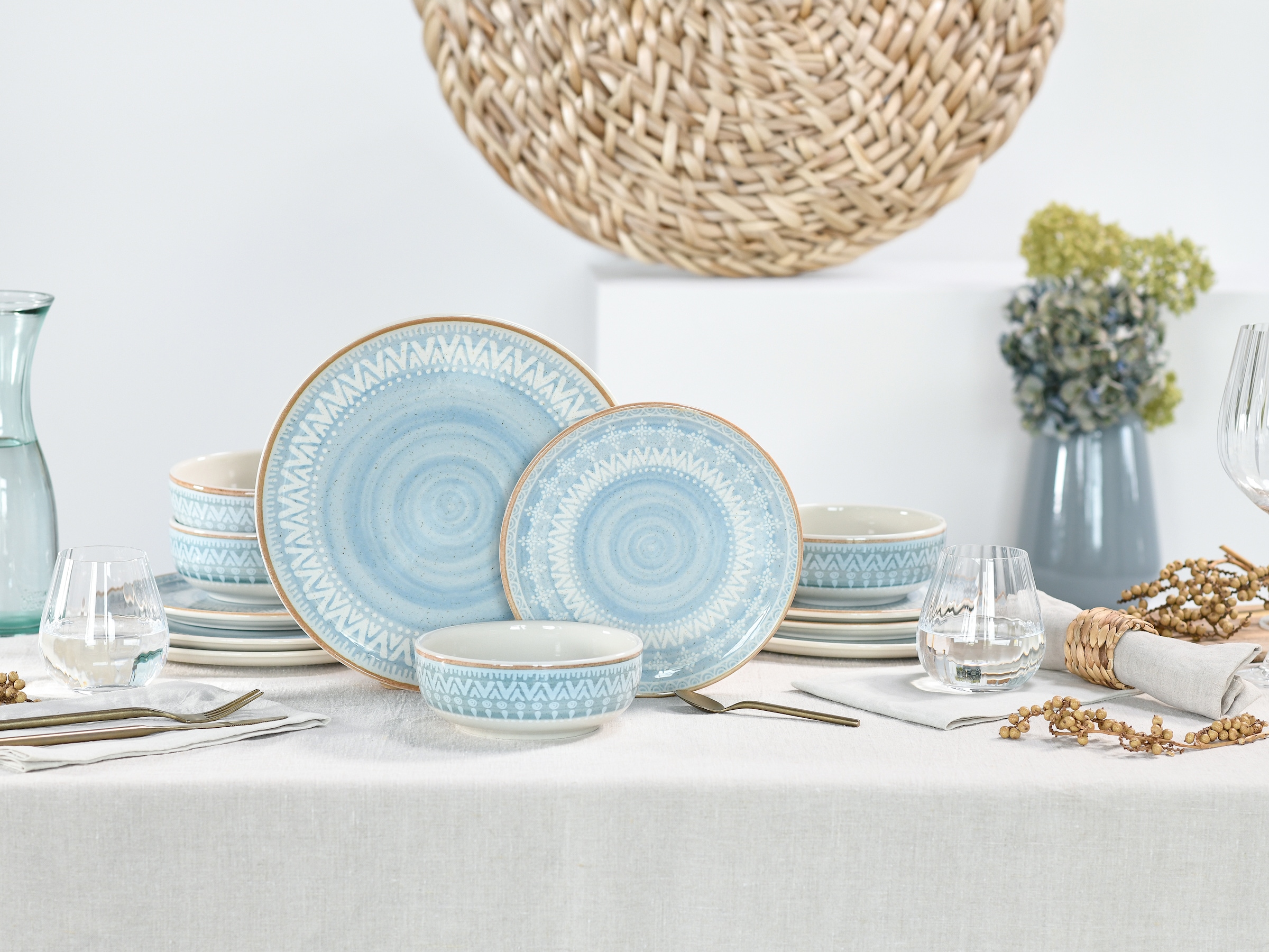 CreaTable Teller-Set »Congo, Geschirr-Set, 12-tlg.« Runde Formgebung, harmonische Tischkultur