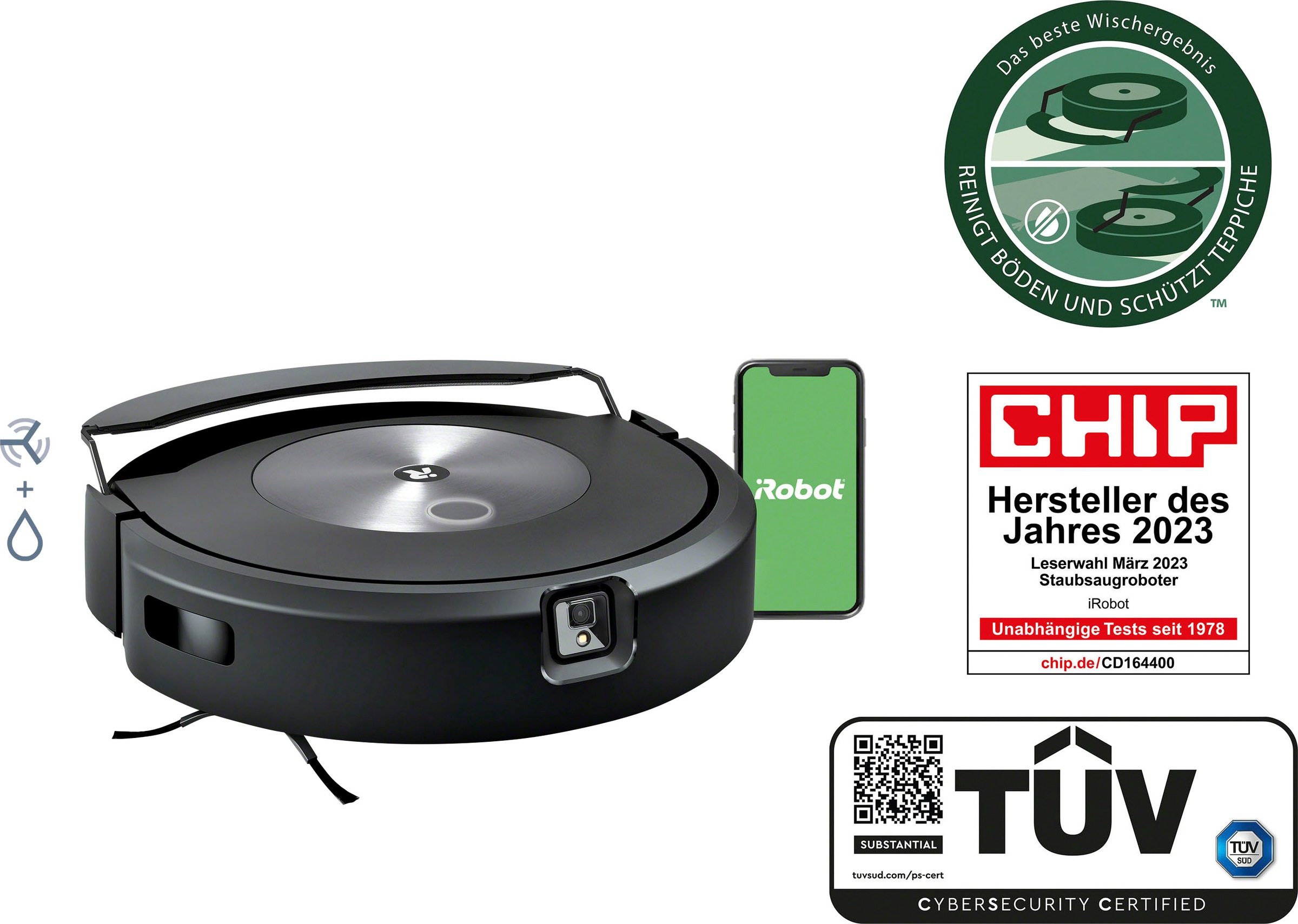 iRobot Saugroboter »Roomba Combo j7 (c715840)«, Saug- und Wischroboter