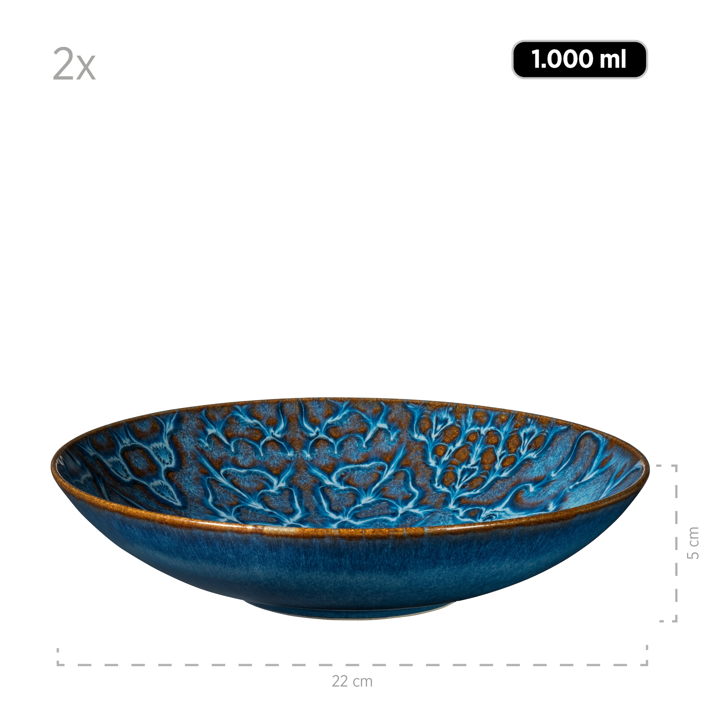 MÄSER Kombiservice »TRAD. TILES BLAU, Geschirr Set, Steinzeug«