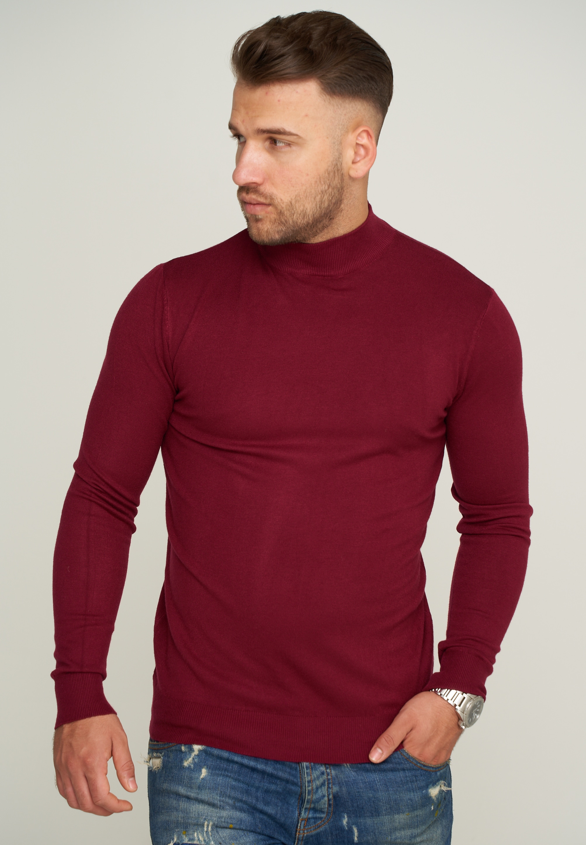 behype Strickpullover "MKBONI", mit kurzem Stehkragen günstig online kaufen