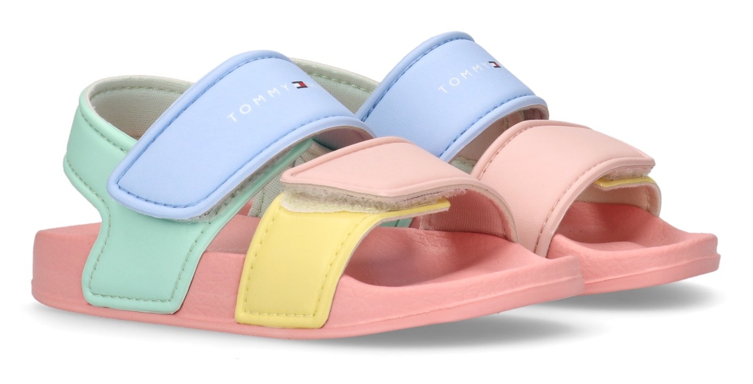 TOMMY HILFIGER Sandale, Badeschuh, Sandale, Wasserschuh mit Klettverschlüssen