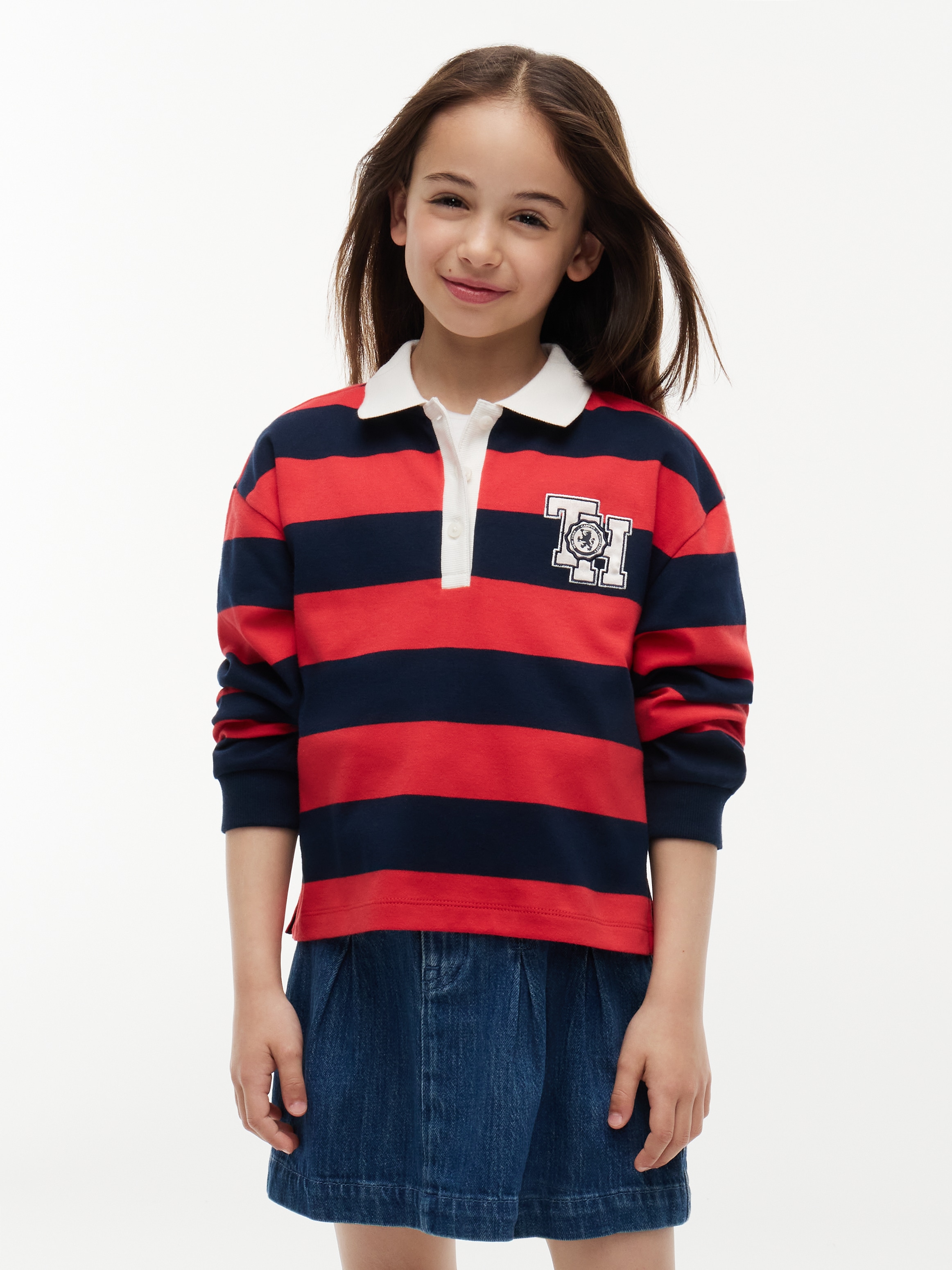 Tommy Hilfiger Langarm-Poloshirt Regular Fit, reine Baumwolle, Kinder bis 16 Jahre
