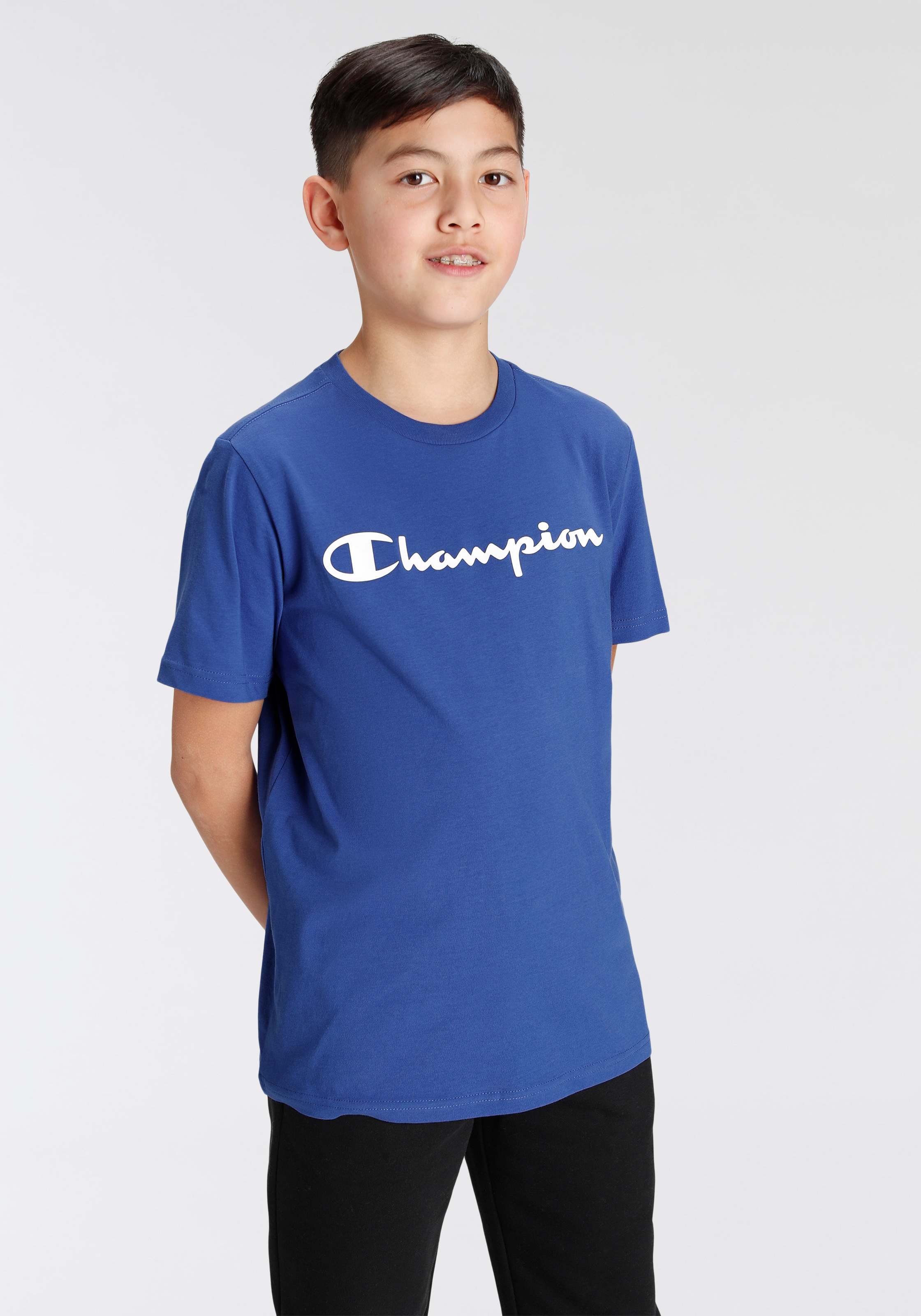 Thumbnail - Champion T-Shirt Packung, 2 Stk. Kurzarm, mit Logoschriftzug, aus Baumwolle und Polyester
