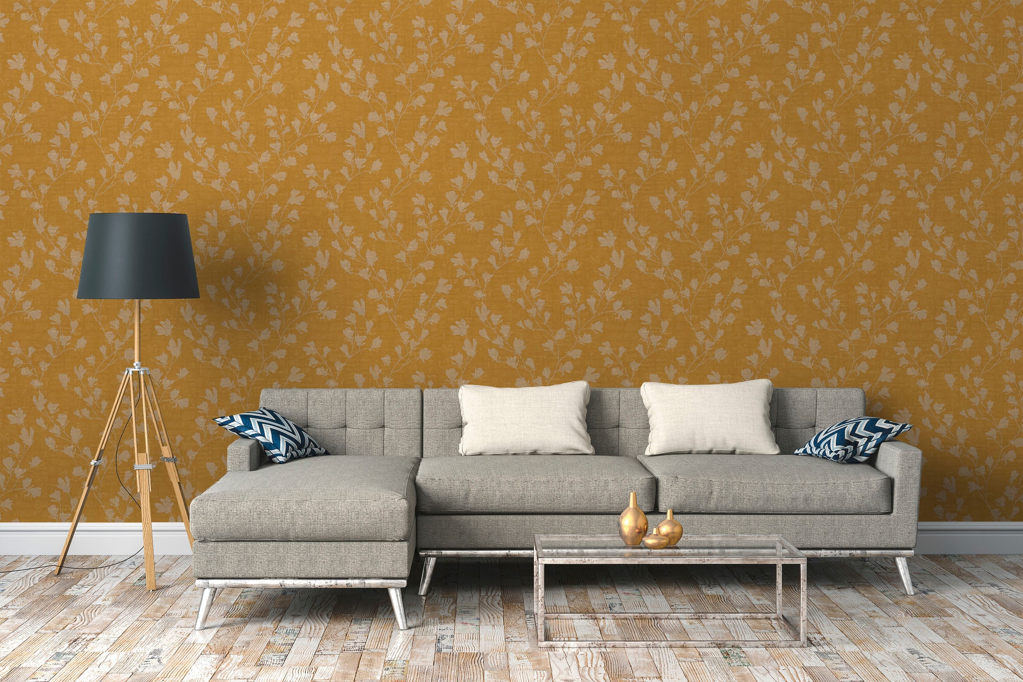 A.S. Création Vliestapete »Nara Blätterranke«, matt-gemustert-neutral, Tapete Natur Tapeten Wohnzimmer Schlafzimmer Küche modern Design Optik
