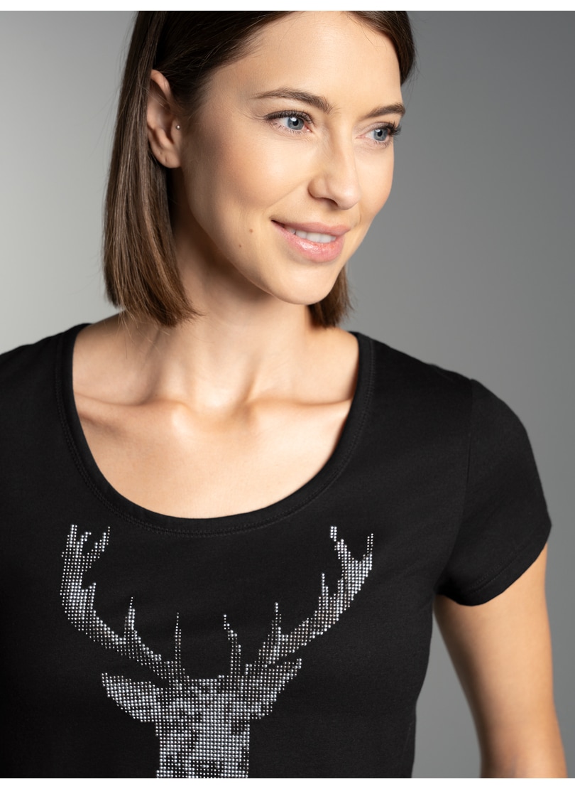 Trigema T-Shirt "TRIGEMA T-Shirt Glitzer-Hirsch" 1 Stk. tlg. günstig online kaufen