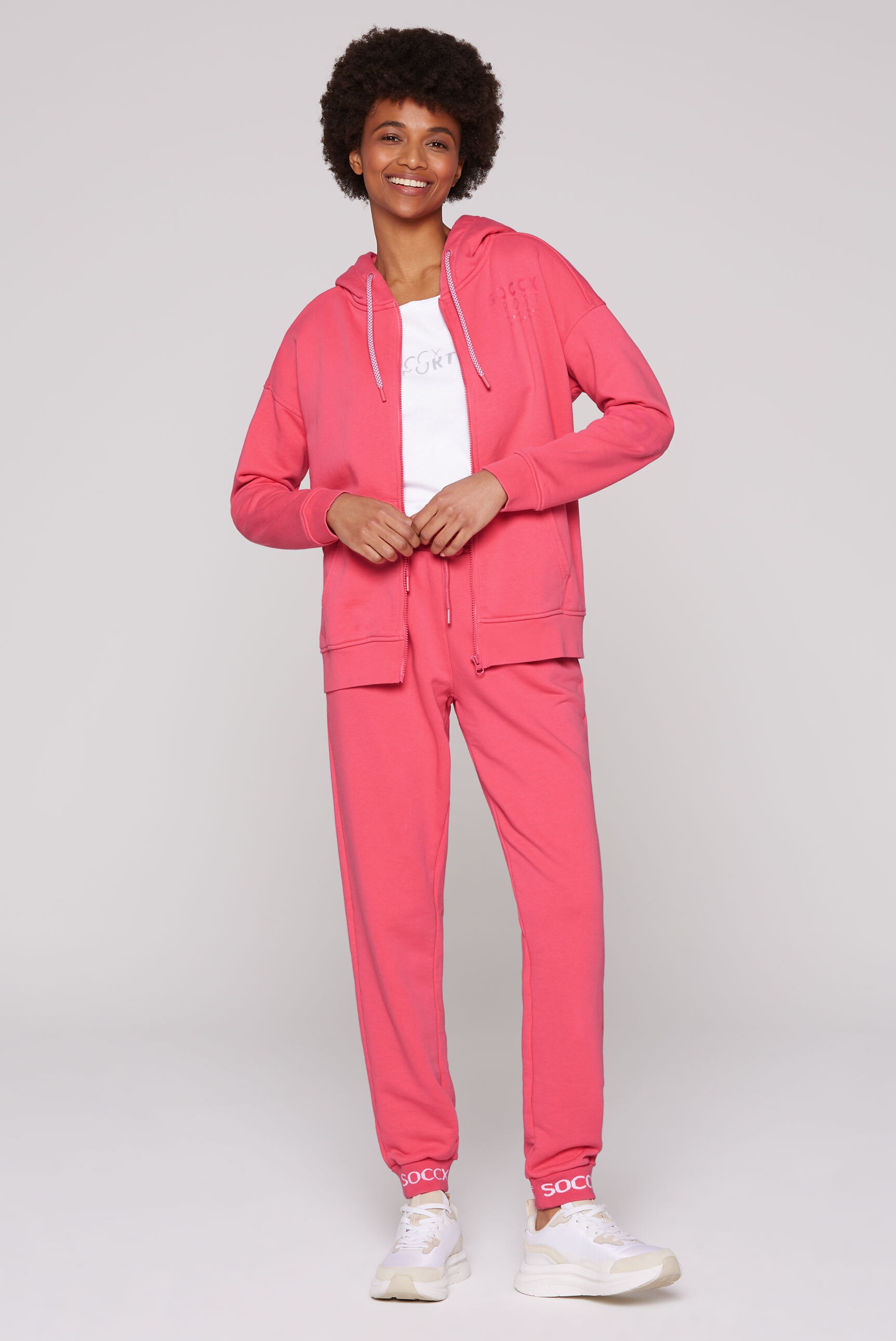 SOCCX Kapuzensweatjacke, mit Baumwolle