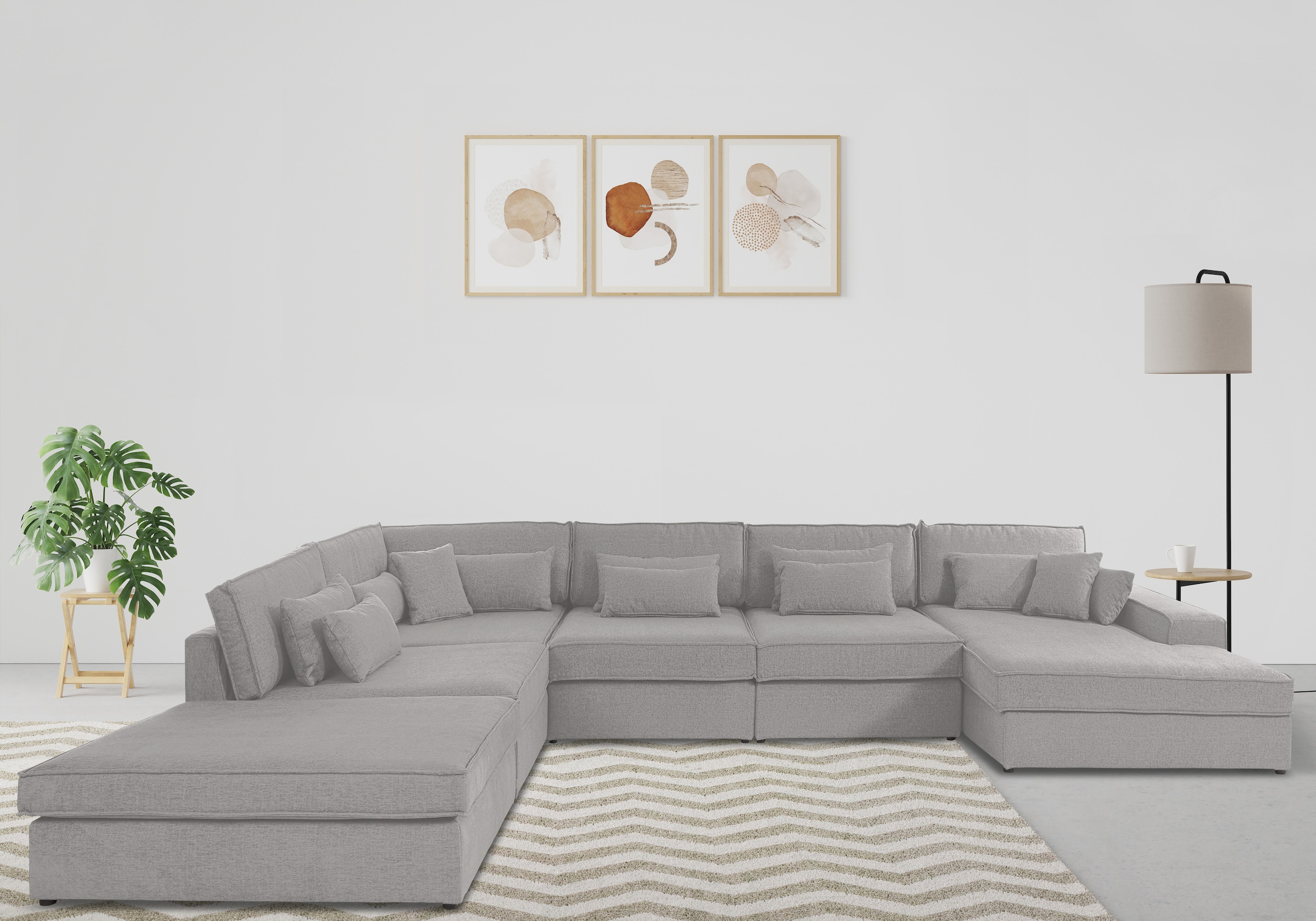 OTTO home Wohnlandschaft "Enid U-Form" 6 Teile, bestehend aus Modulen, in v günstig online kaufen