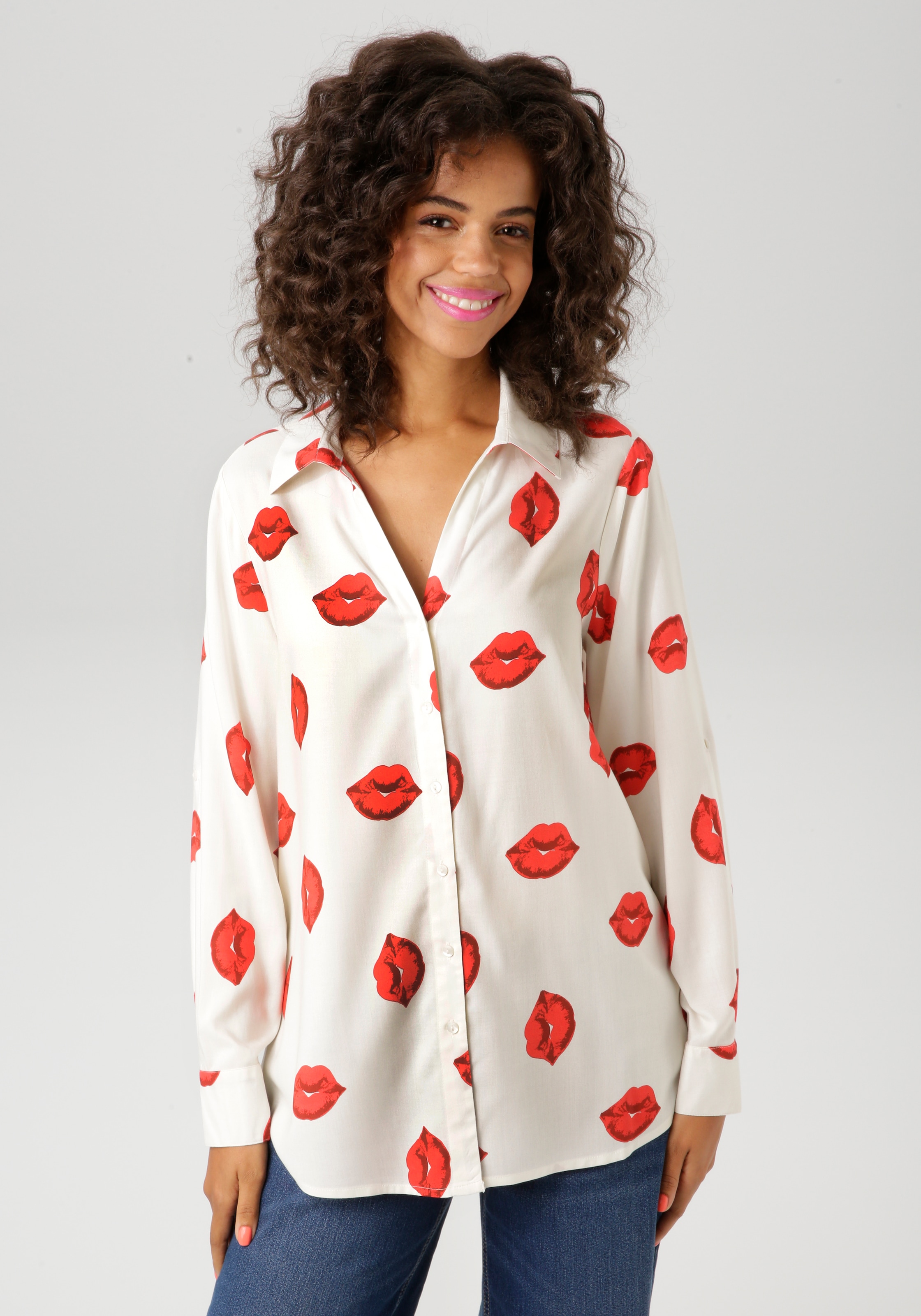 Aniston CASUAL mit verführerischen Kussmündern bedruckt günstig online kaufen