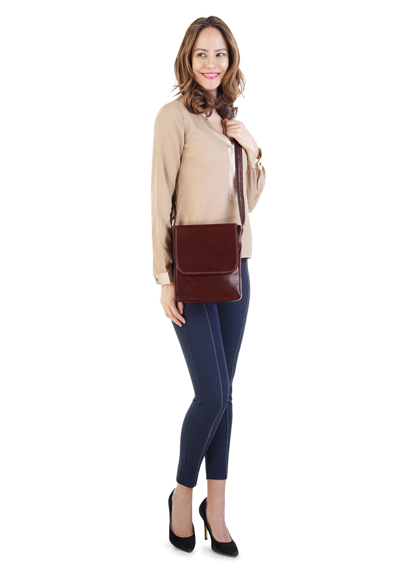 Piké Umhängetasche echt Leder, Made in Italy günstig online kaufen