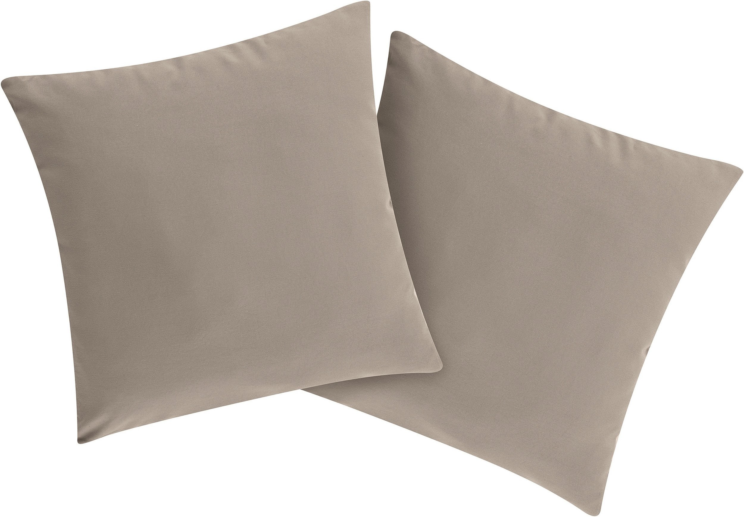 OTTO home Dekokissen "Parry Microfaser" 2-er Set, unifarben, Kissenhüllen ohne Füllung, mit Reißverschluss