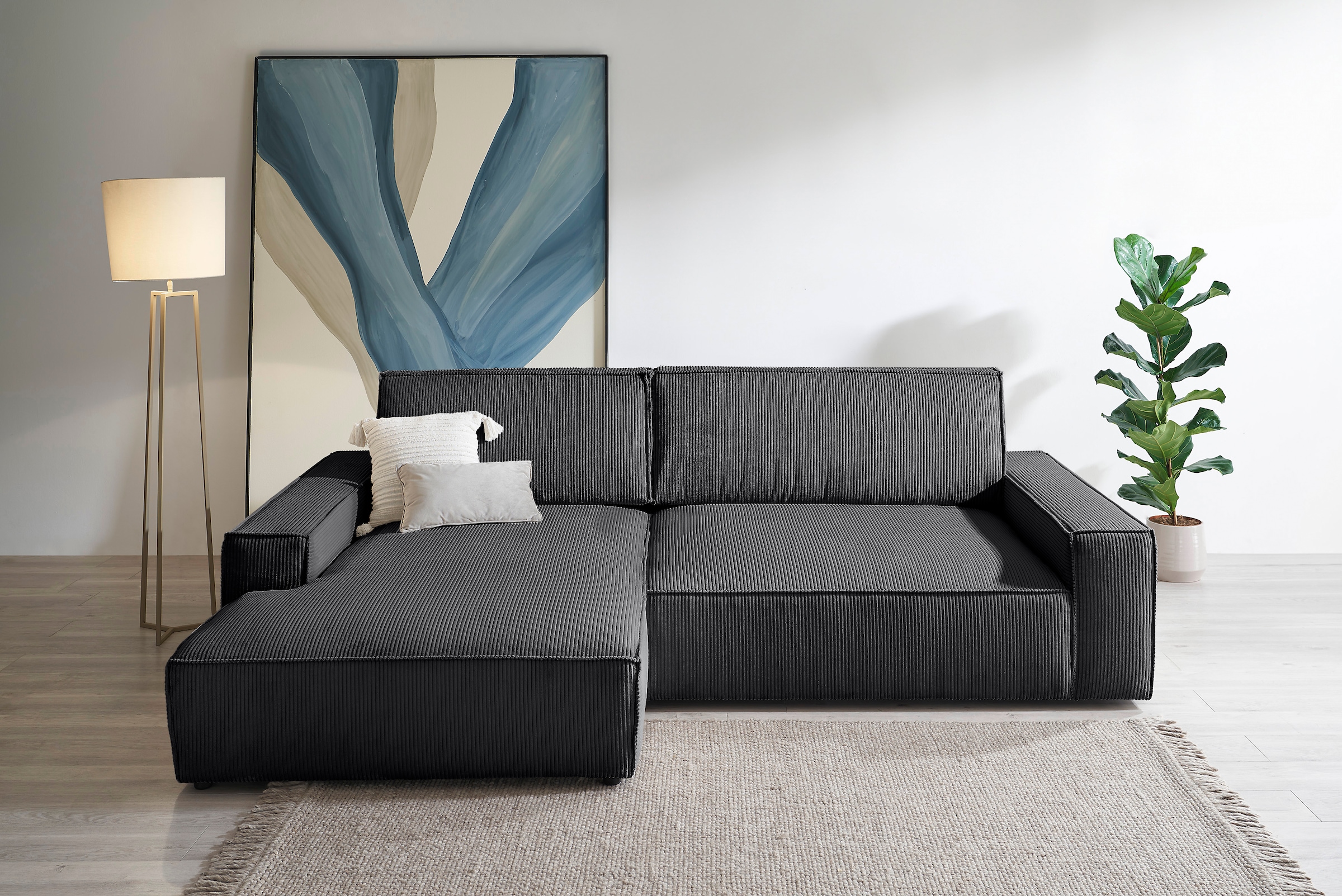 Home affaire Ecksofa "NEU: SHERWOOD XXL 284, Big-Sofa L-Form, tiefe Sitzflä günstig online kaufen