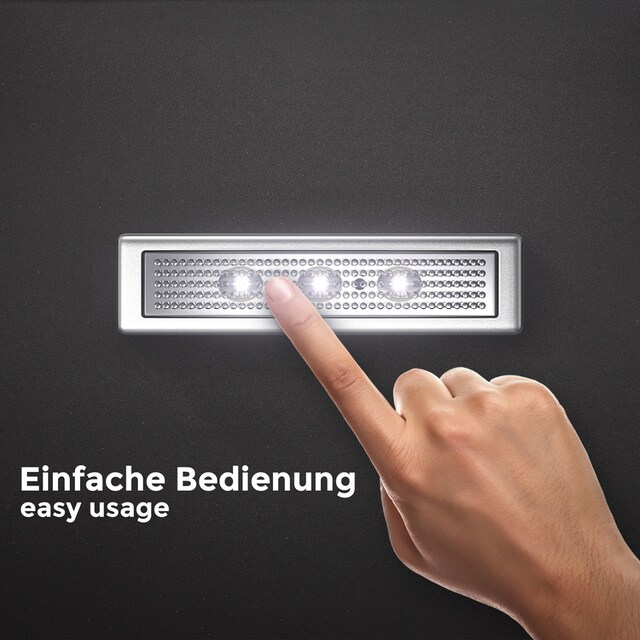 Black Friday B.K.Licht LED Lichtleiste, 3 flammig-flammig, Schranklicht,  Unterbauleuchte, Push ON/OFF, batteriebetrieben, 2er SET | BAUR