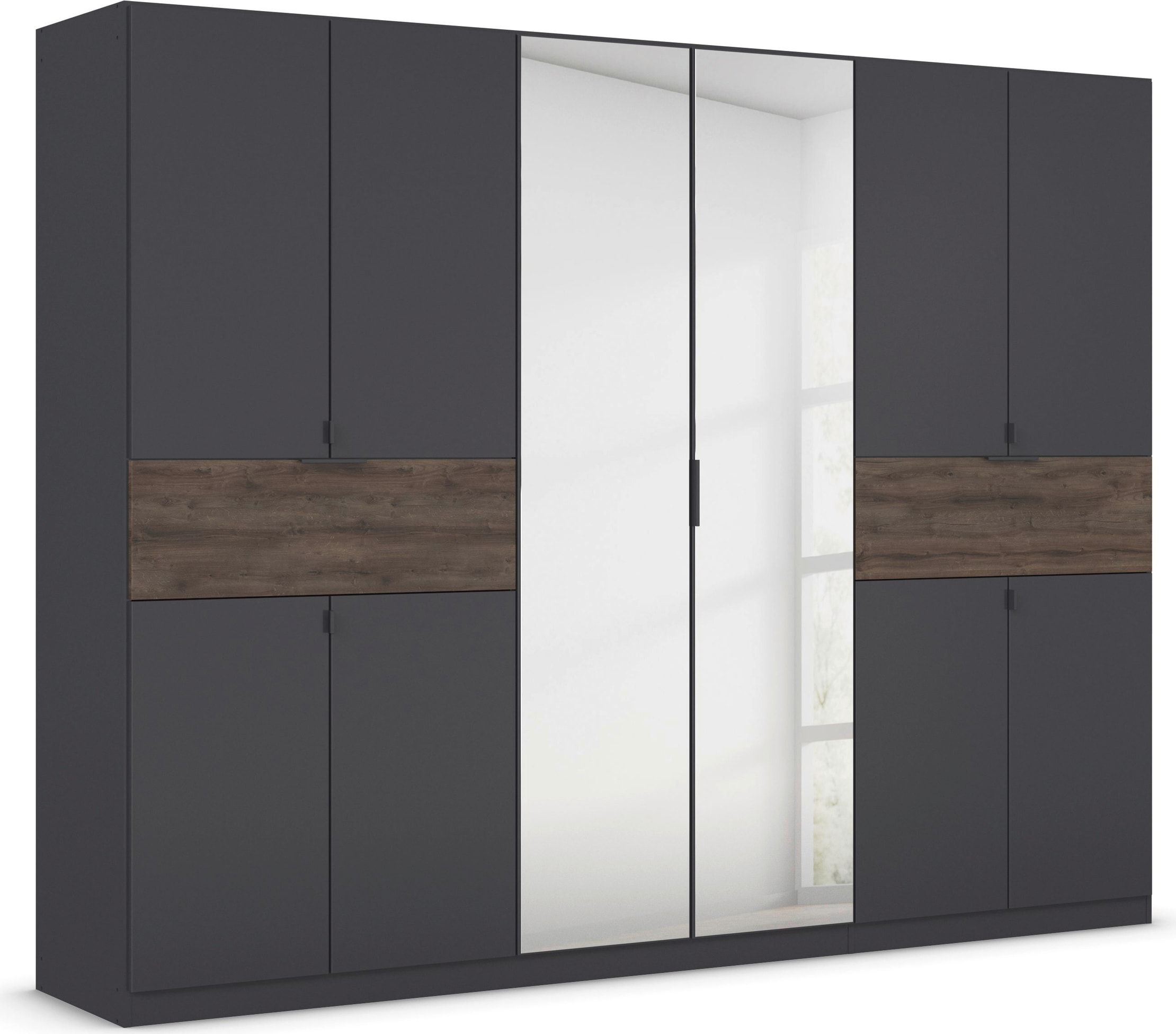 rauch Drehtürenschrank "Kleiderschrank Schrank Garderobe Wäscheschrank TICAO" Schubladen in der Höhe variabel positionierbar, mit 2 geräumigen Schubladen, viel Stauraum MADE IN GERMANY