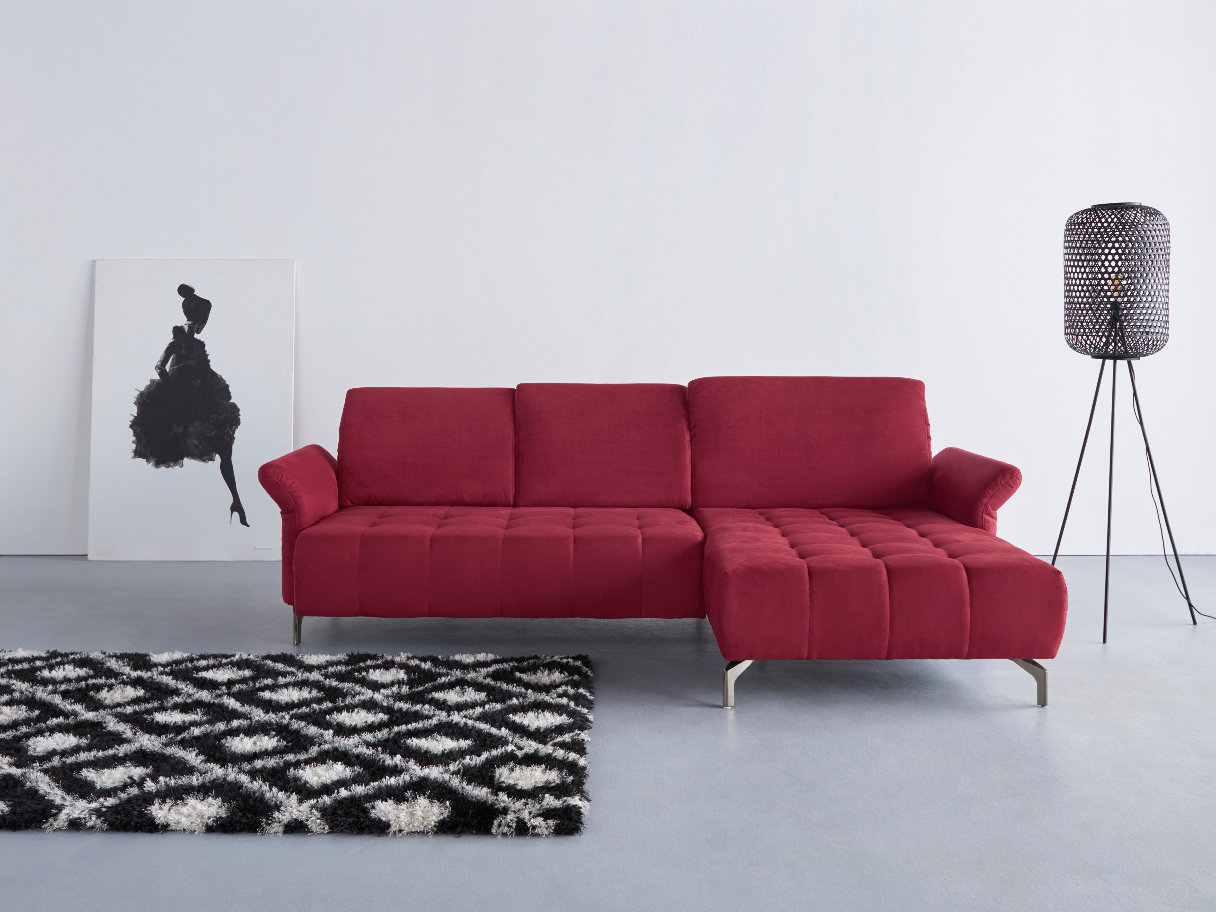 OTTO home Ecksofa "Fresh L-Form" Federkern, wahlweise Kopfteilverstellung und motorischer Vorziehsitz