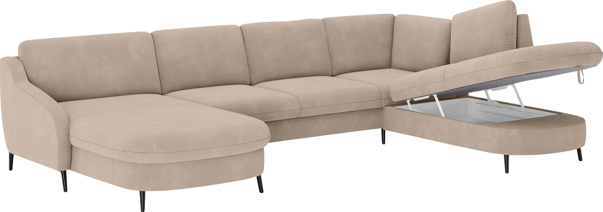 sit&more Wohnlandschaft »Soul U-Form«, wahlweise mit Bettfunktion und Bettkasten oder Schubkasten