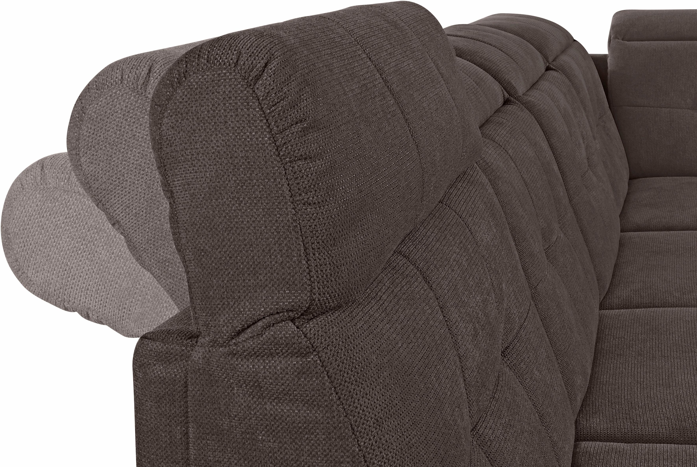 Places of Style Wohnlandschaft »Manhattan U-Form«, 2 Sitze mit elektrischer Relaxfunktion, verstellbare Armlehnen