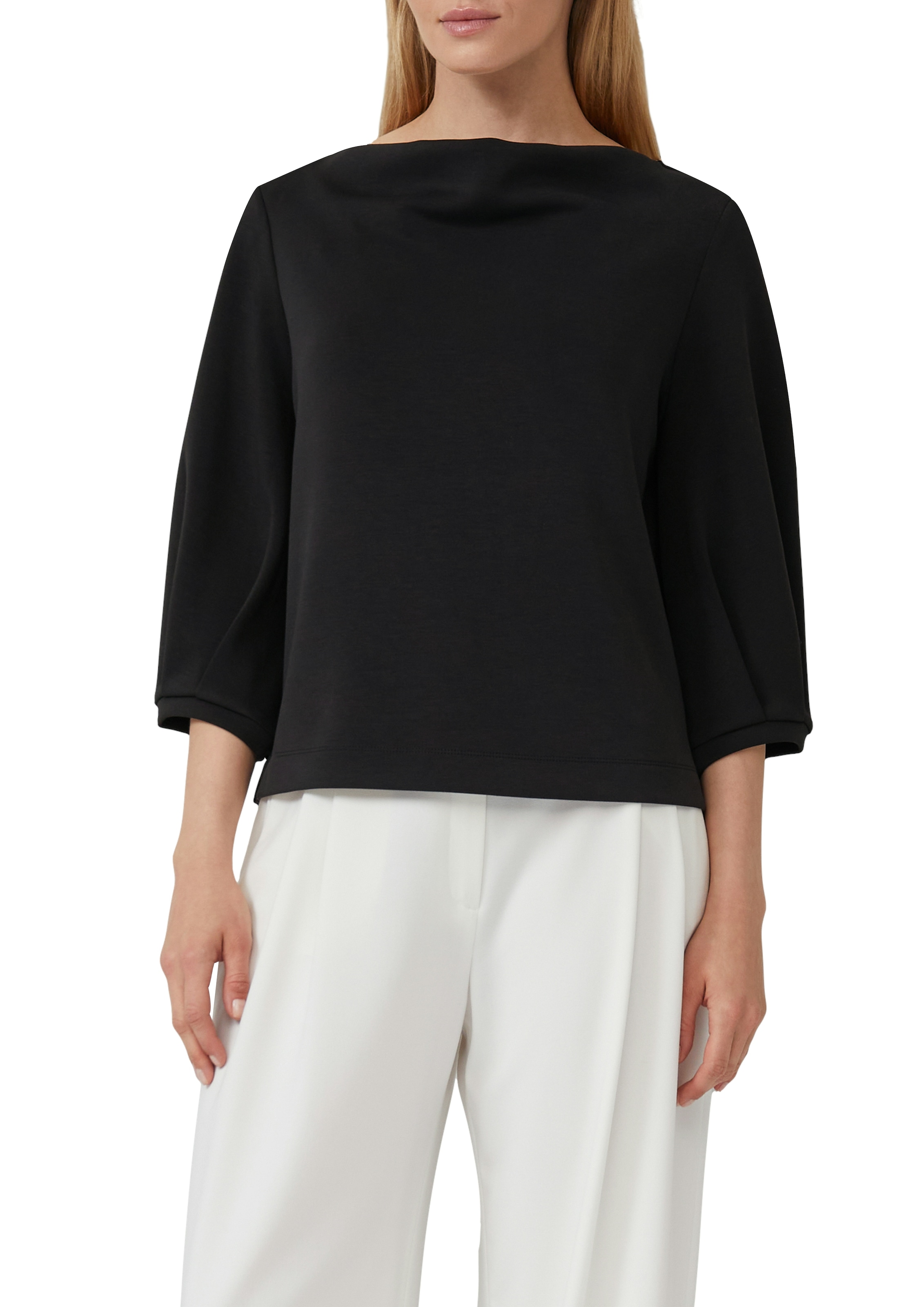 s.Oliver BLACK LABEL Sweatshirt, mit Wasserfall Ausschnitt günstig online kaufen