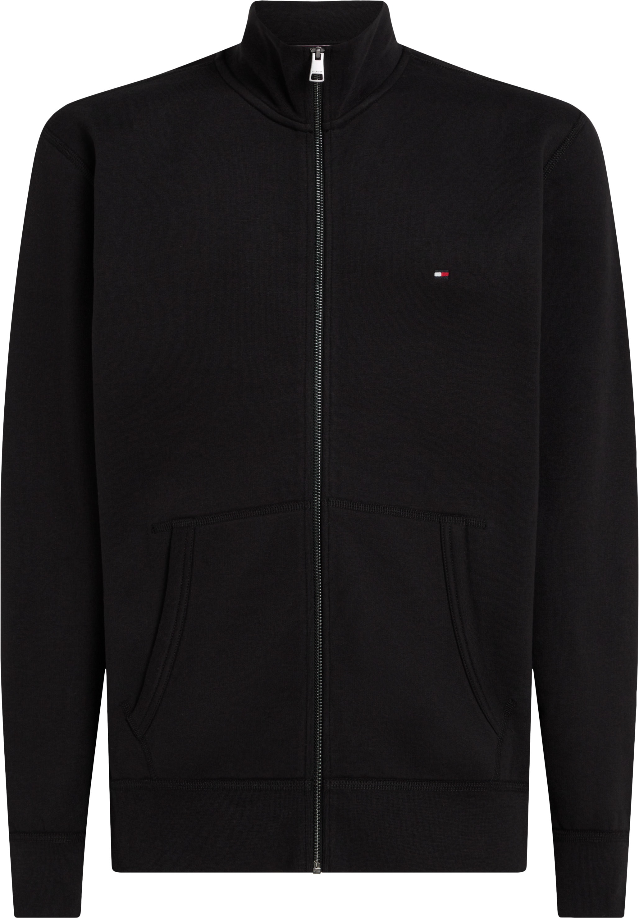 Tommy Hilfiger Sweatjacke »ESSENTIAL FLEECE ZT STAND COLLAR«, mit Logostickerei