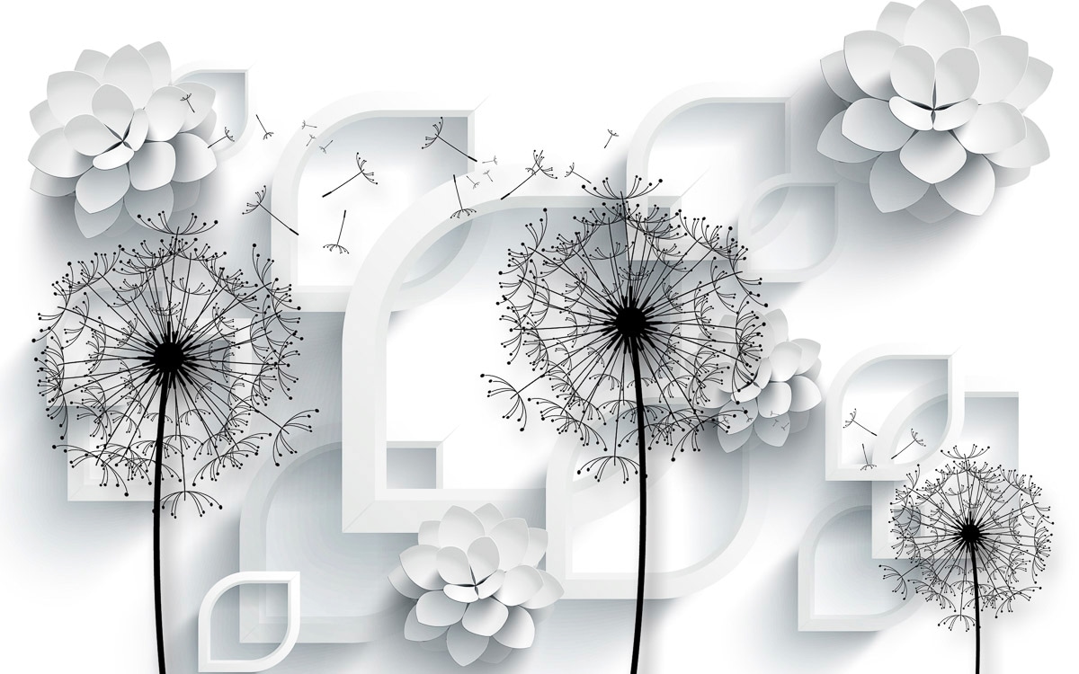 Papermoon Fototapete "Muster mit Blumen"