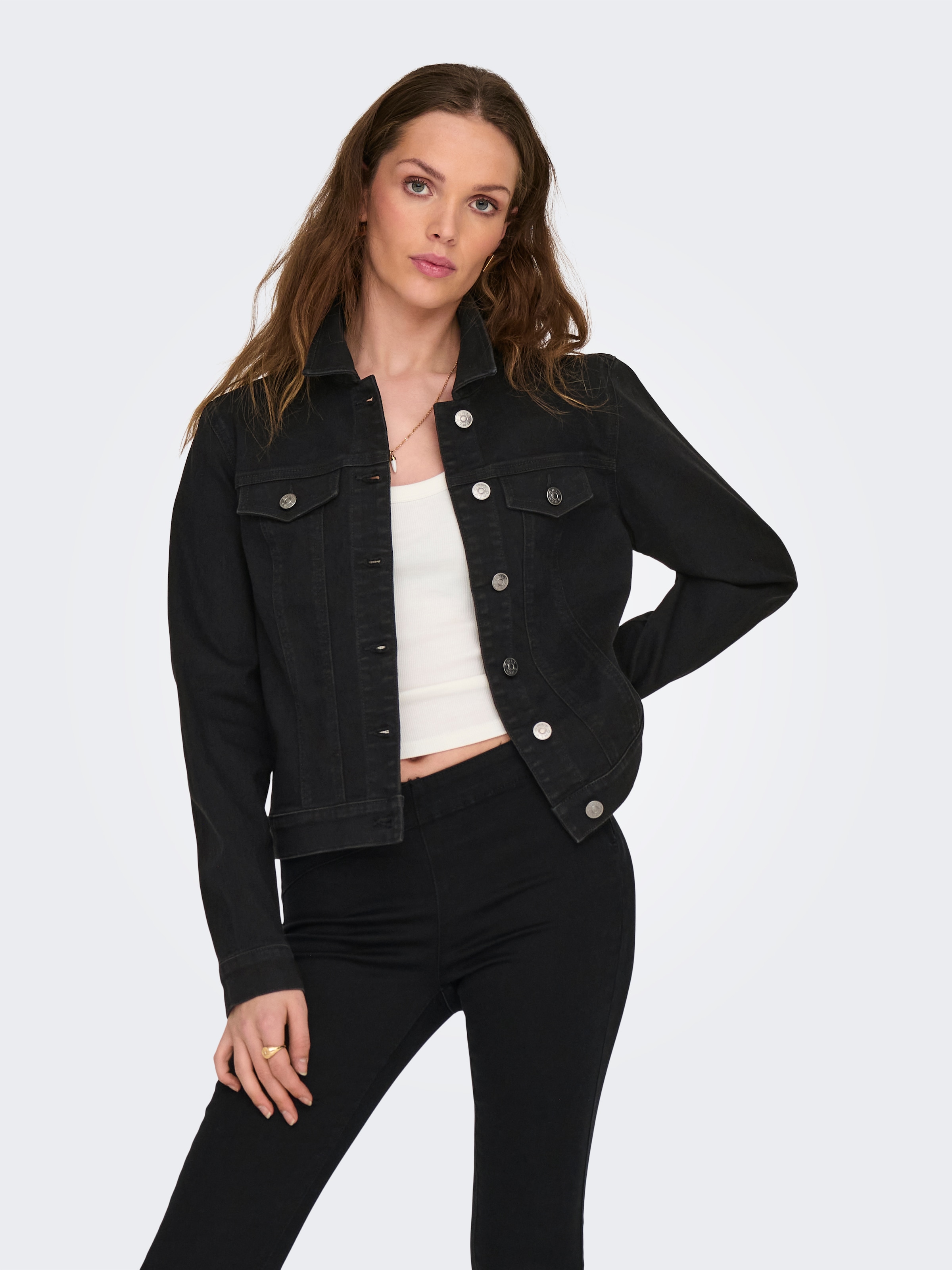 ONLY Jeansjacke "ONLWONDER – Jeansjacke in kurzer Form mit Stretch", figurb günstig online kaufen