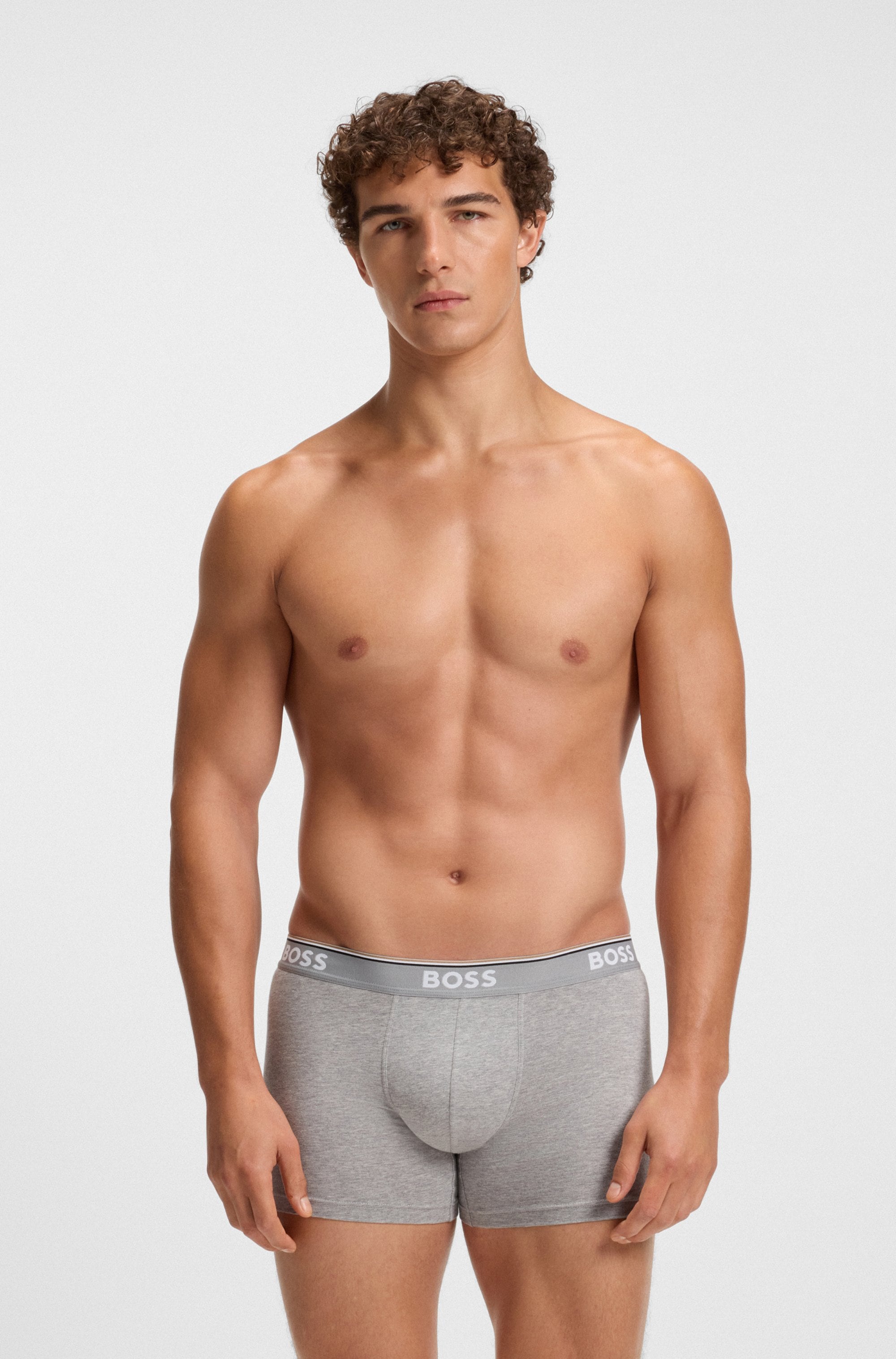 BOSS Langer Boxer »Brief 3 PACK«, mit farblich passendem Webbund
