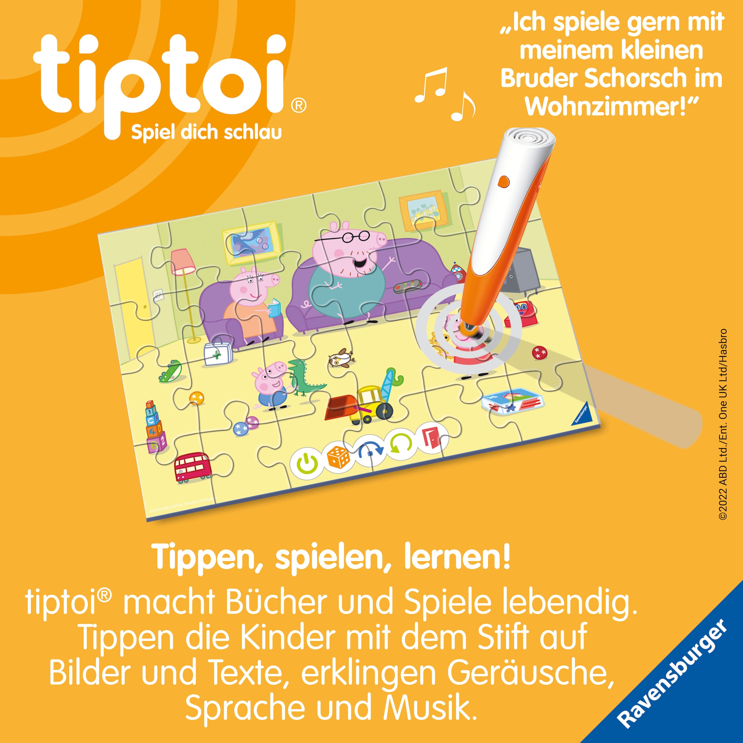 Ravensburger Puzzle »tiptoi® Puzzle für kleine Entdecker: Peppa Pig«, (2 x 24 Teile) Made in Europe