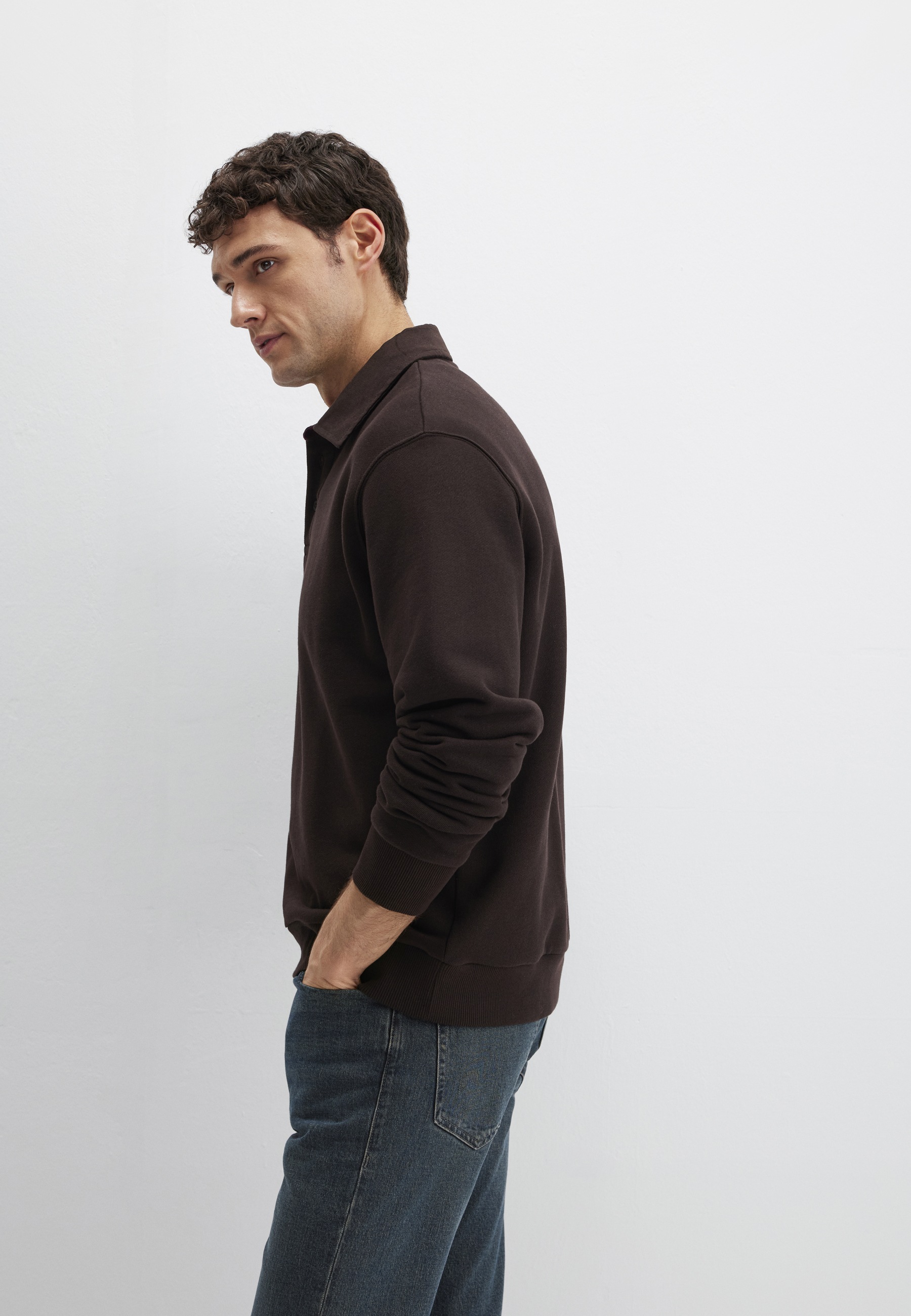 Mavi Polokragenpullover "HALF BUTTONED SWEATSHIRT" Premium Polo-Sweatshirt günstig online kaufen