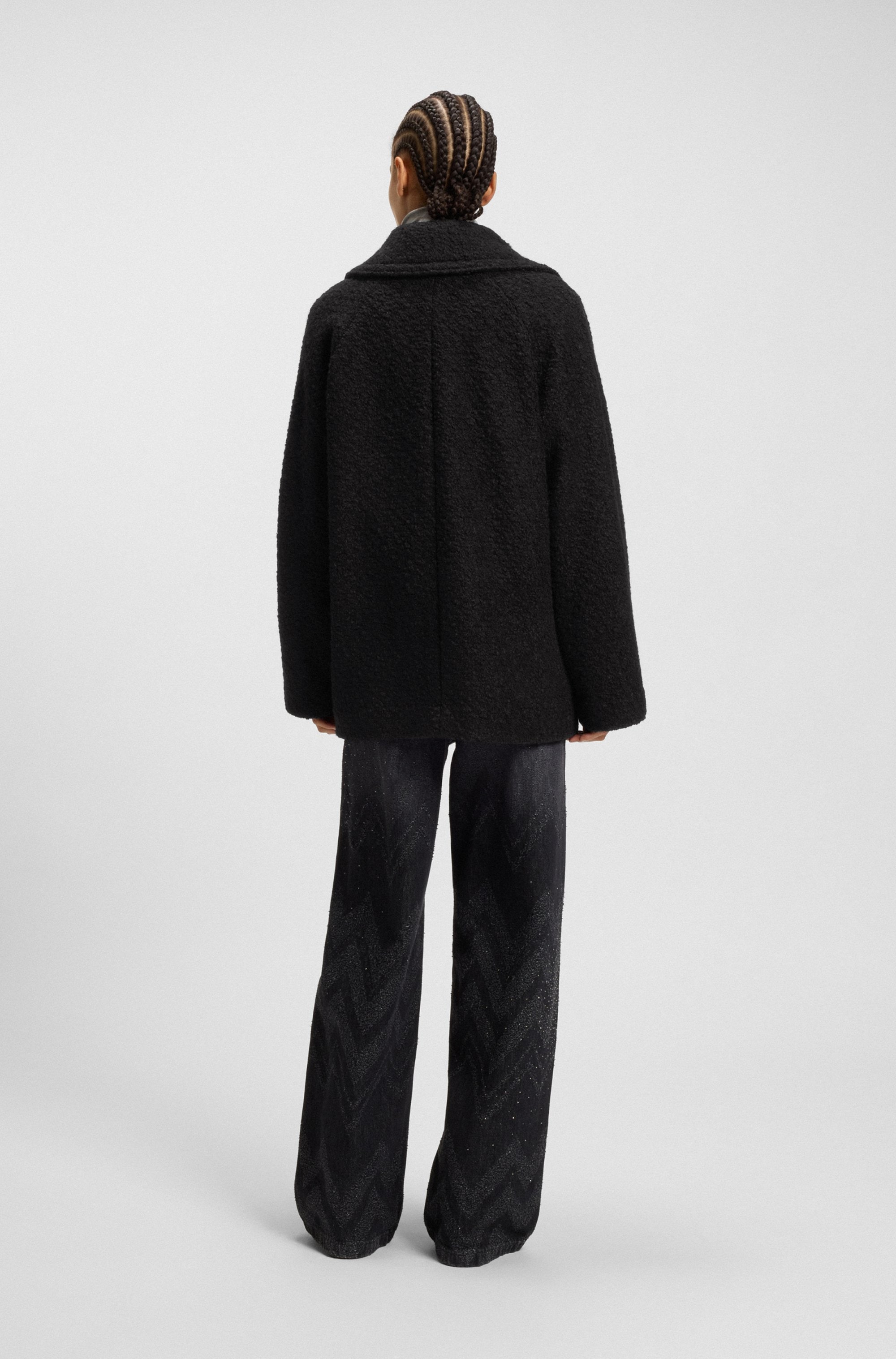 BOSS ORANGE Caban »Cabani Premium Damenmode« im Boxy-Fit mit Bouclé-Struktur