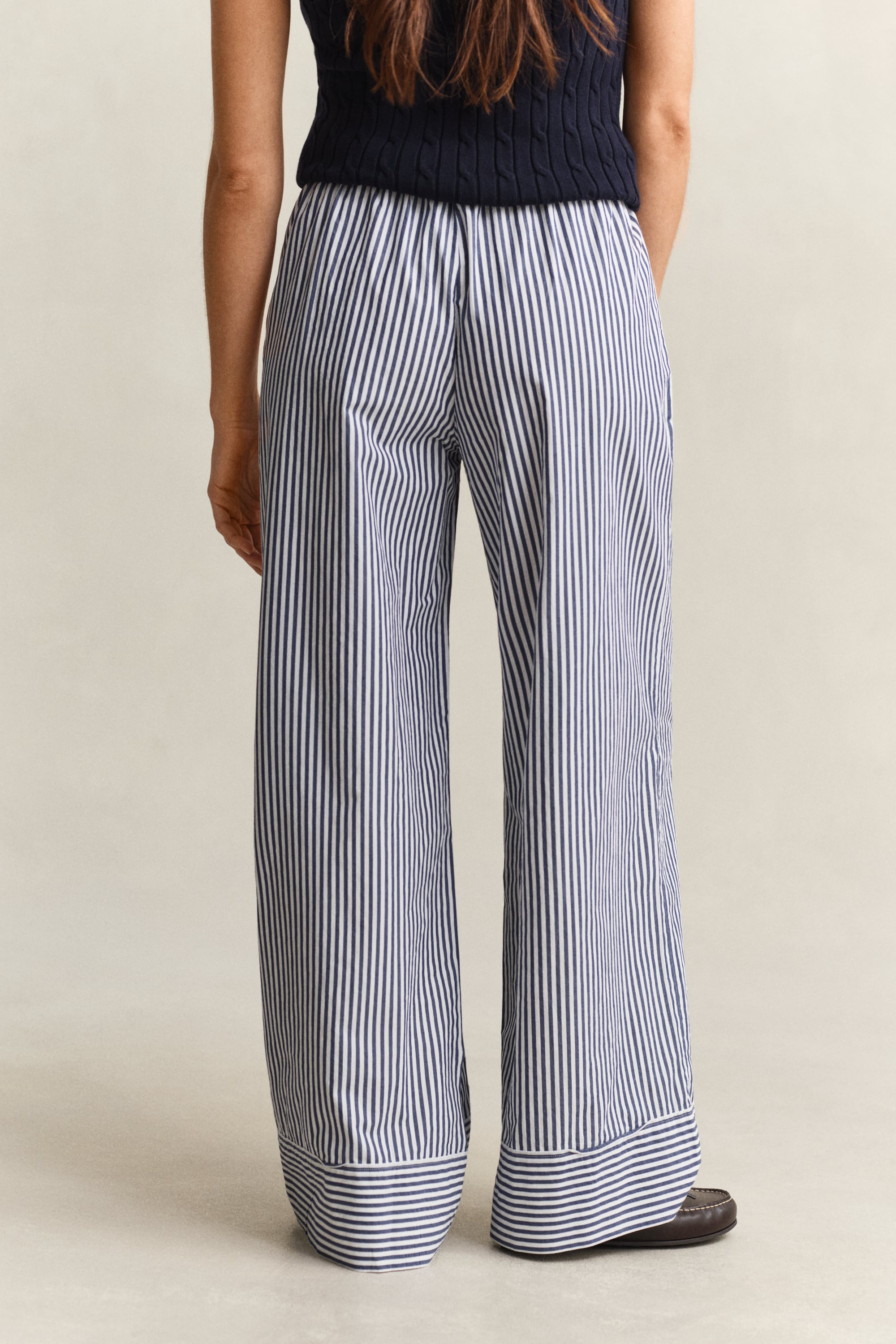 Gant Stoffhose "STRIPE POPLIN PULL ON" Relaxed fit mit elastischem Bund günstig online kaufen