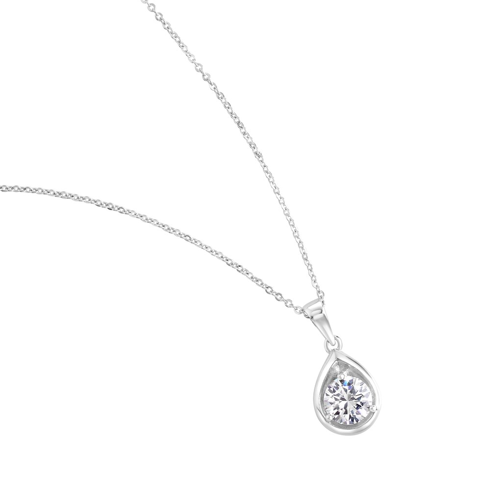 Zeeme Kette mit Anhänger »925 Sterling Silber rhodiniert Zirkonia«