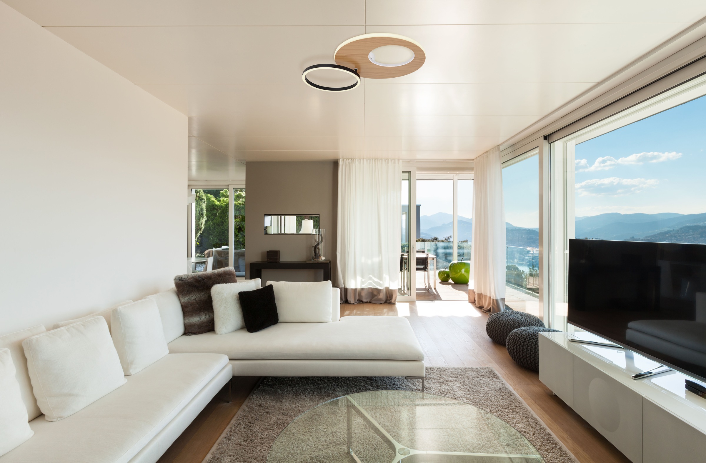 GLOBO LIGHTING LED Deckenleuchte »FORSI«, Leuchtmittel LED-Modul | LED fest integriert, Deckenlampe/Wohnzimmer/Schlafzimmer/modern/Holz