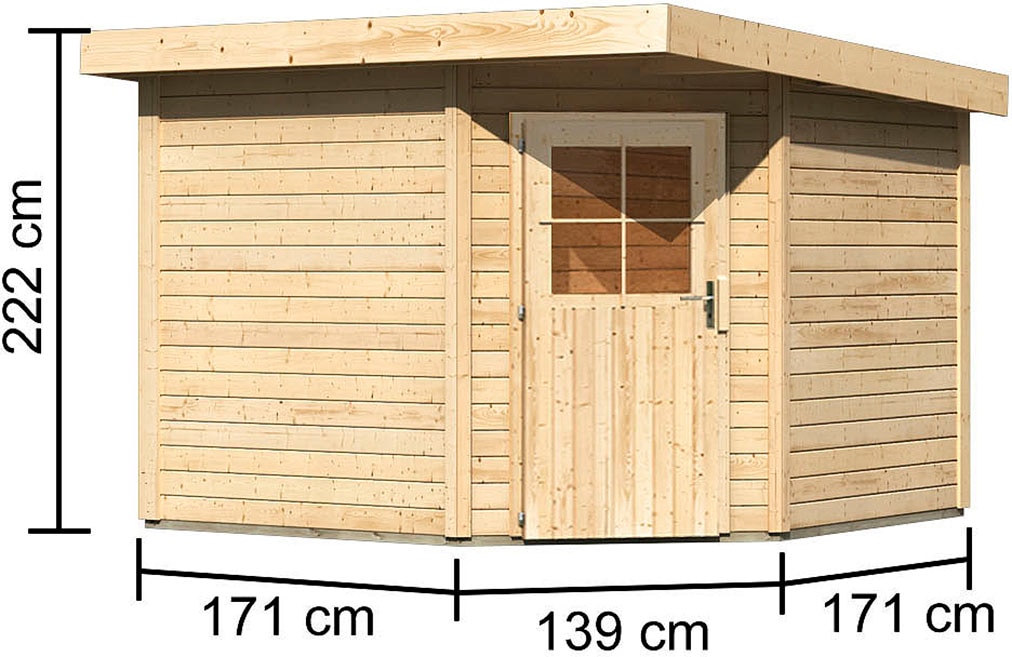 Karibu Gartenhaus »Neusee 3«, terragrau oder naturbelassen