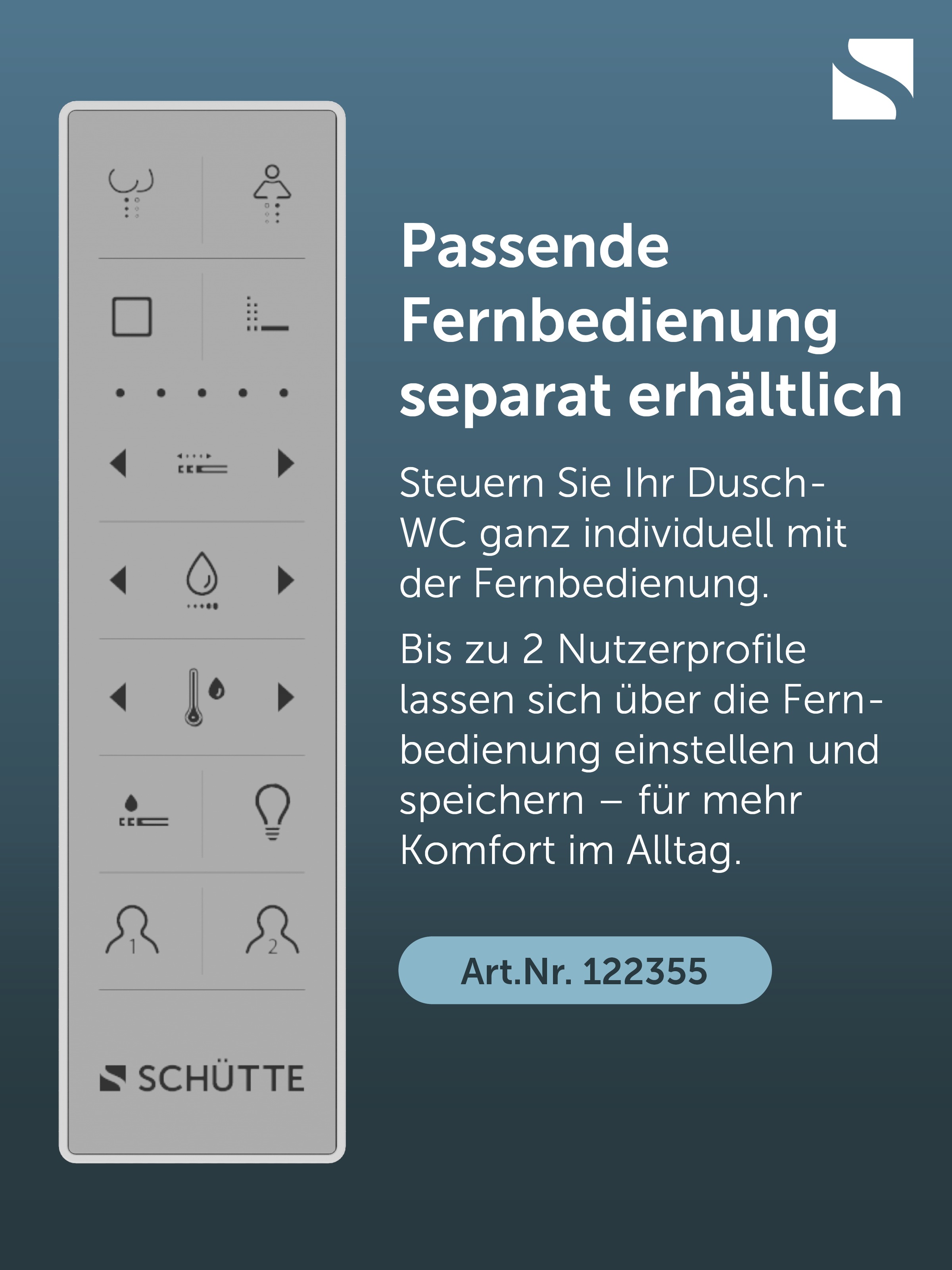 Schütte Dusch-WC Dusch-WC, Wandhängend, spülrandlos, Gesäß- & Ladydusche, LED
