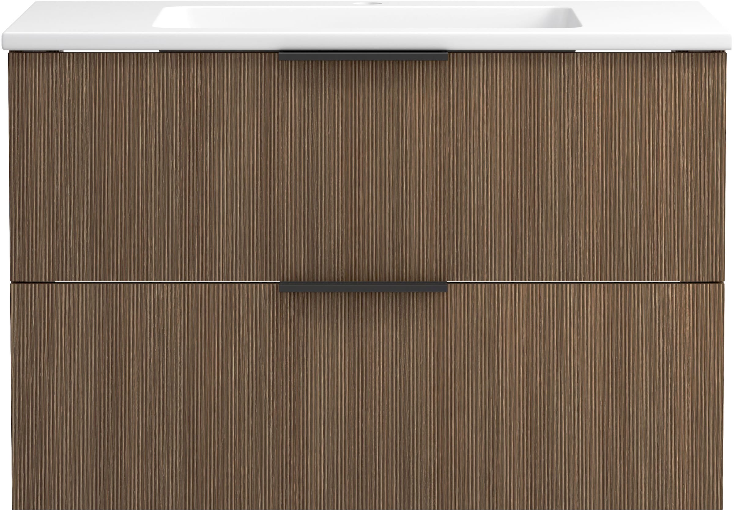 welltime Badmöbel-Set »Welltime, York Waschtisch-Set 80 cm, weißes oder schwarzes Becken«
