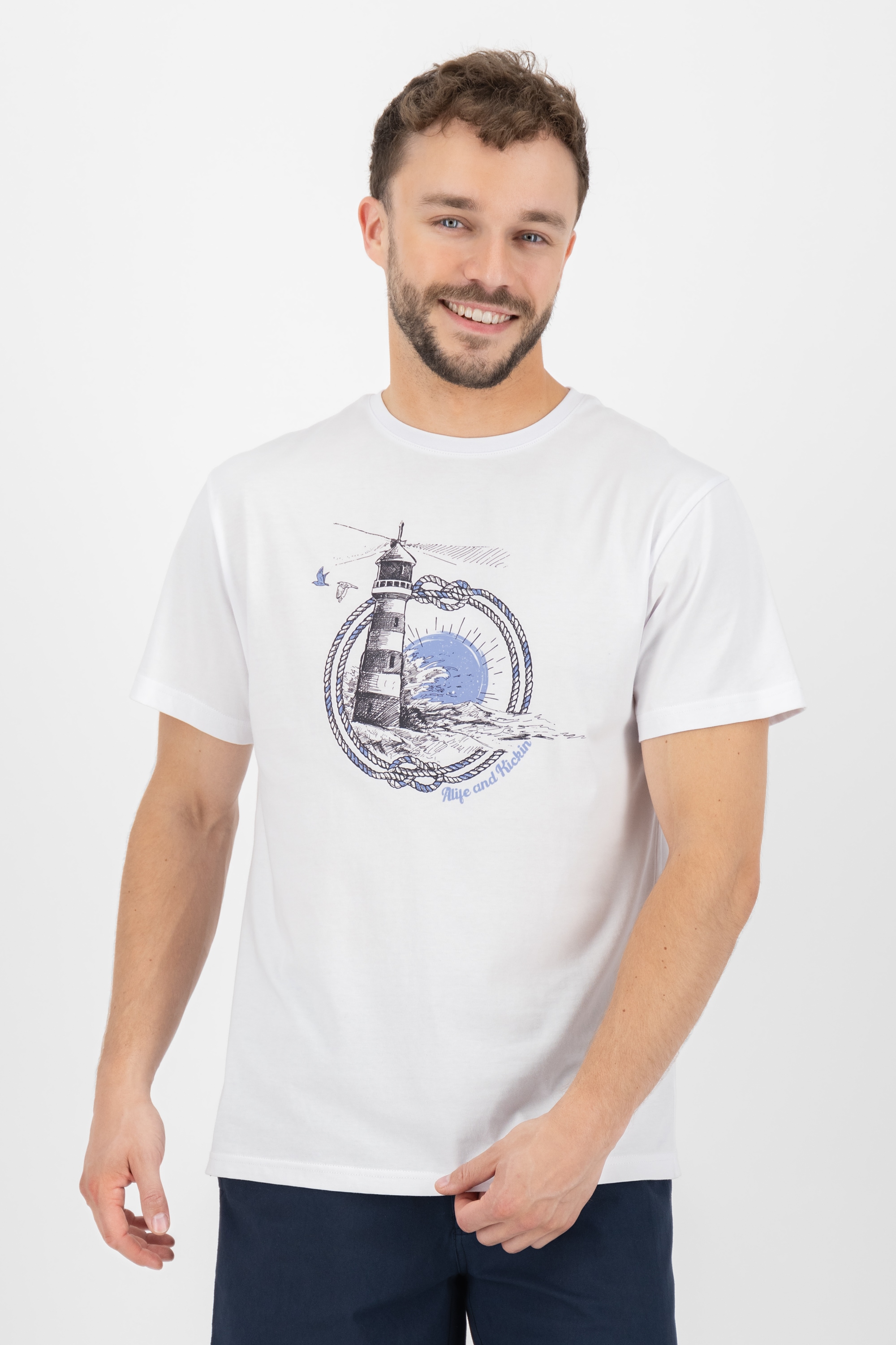 Rundhalsshirt »BrodyAK P Shirt lighthouse Herren Kurzarmshirt, Shirt«