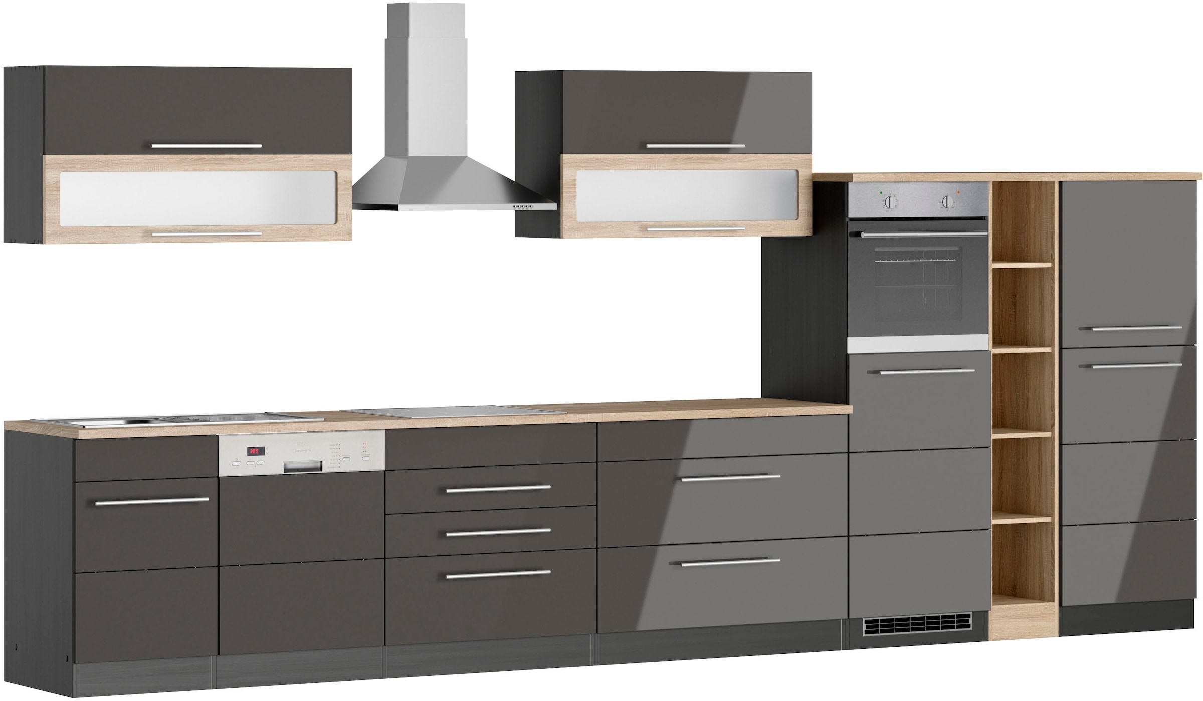 KOCHSTATION Küchenzeile »KS-Wien« Breite 440 cm, wahlweise mit E-Geräten