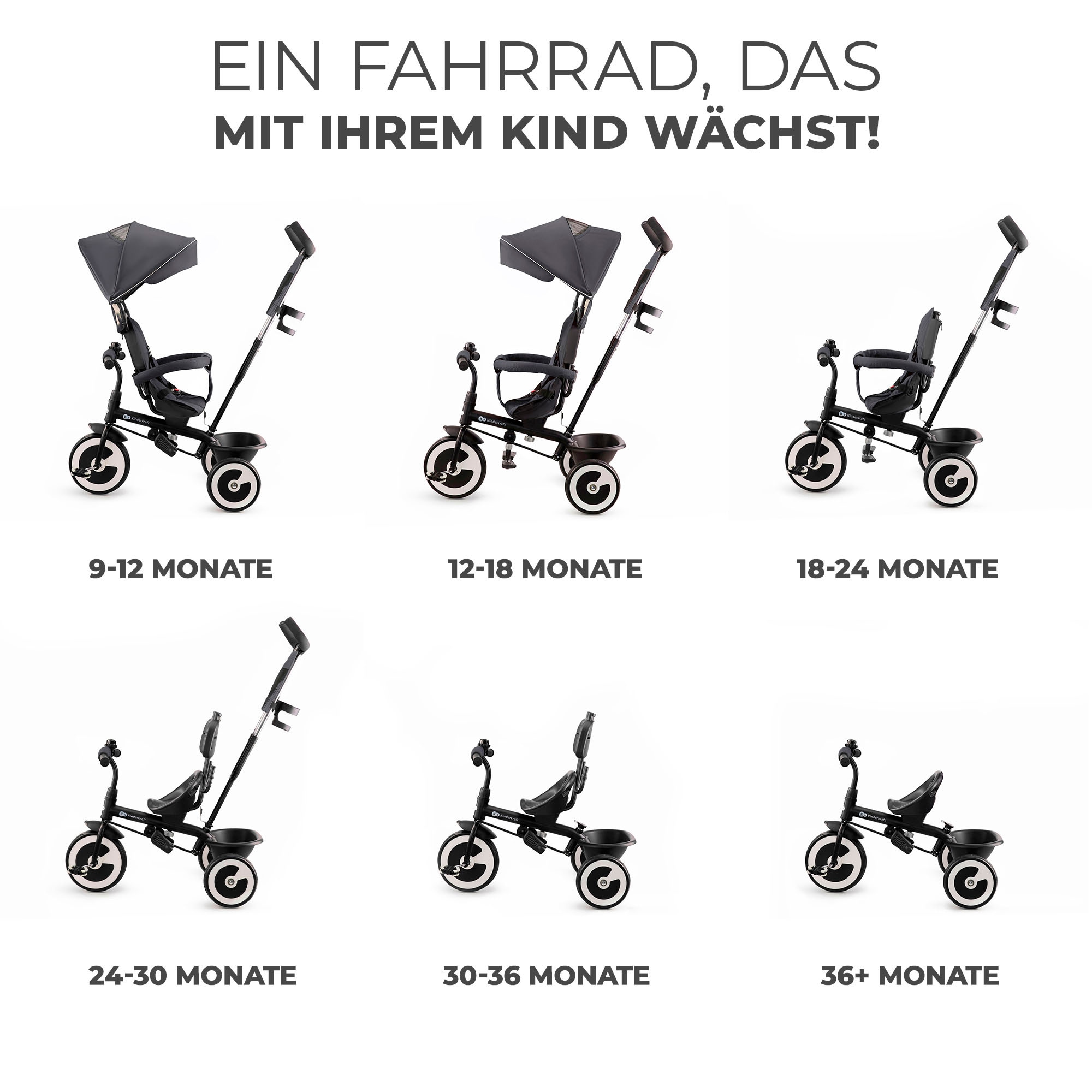 Kinderkraft Dreirad »ASTON«, mitwachsend