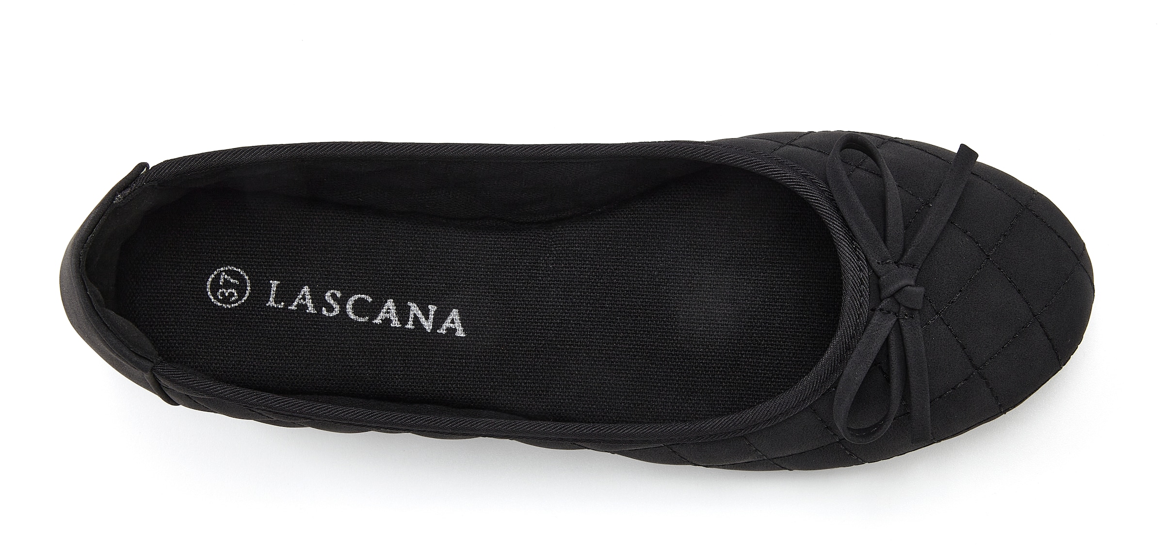 LASCANA Ballerina »Slipper, Schlüpfschuh«, mit Schleifenapplikation VEGAN