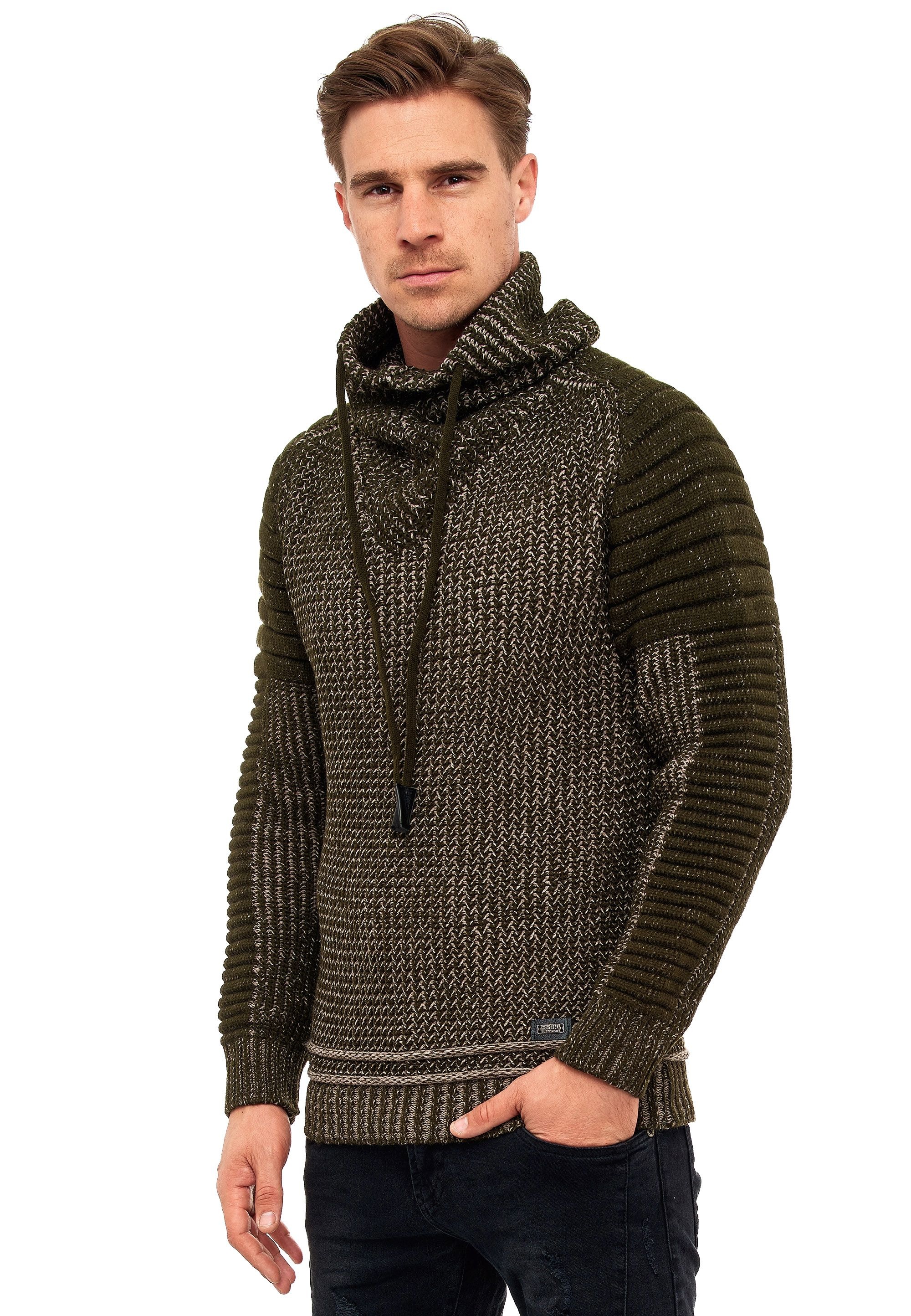Rusty Neal Strickpullover mit hochabschließendem Kragen