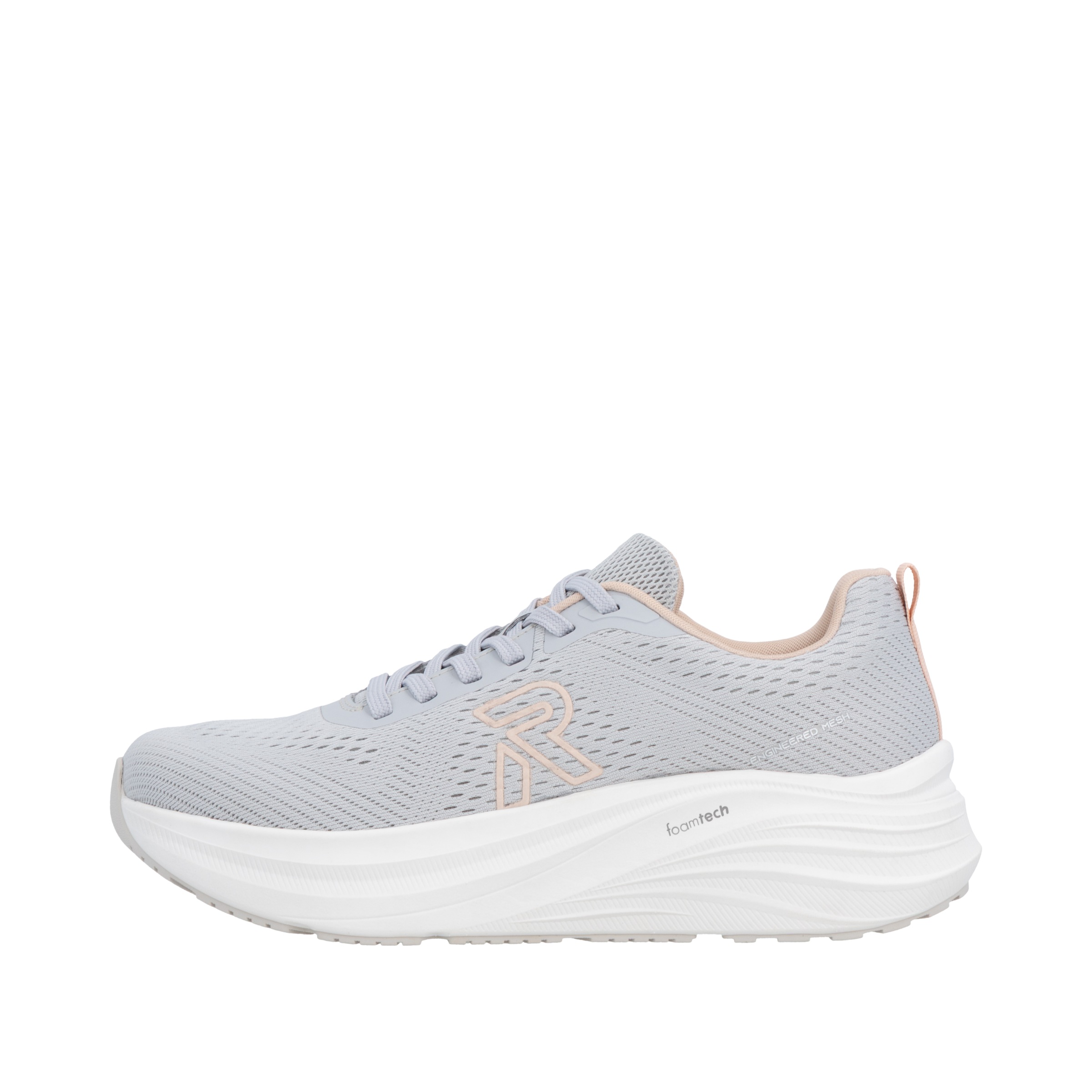 Plateausneaker RIEKER SPORT, Herren, Gr. 42, hellgrau, Textil, unifarben, Schuhe Plateausneaker, Freizeitschuh, Halbschuh, Schnürer mit leichter Laufsohle 3