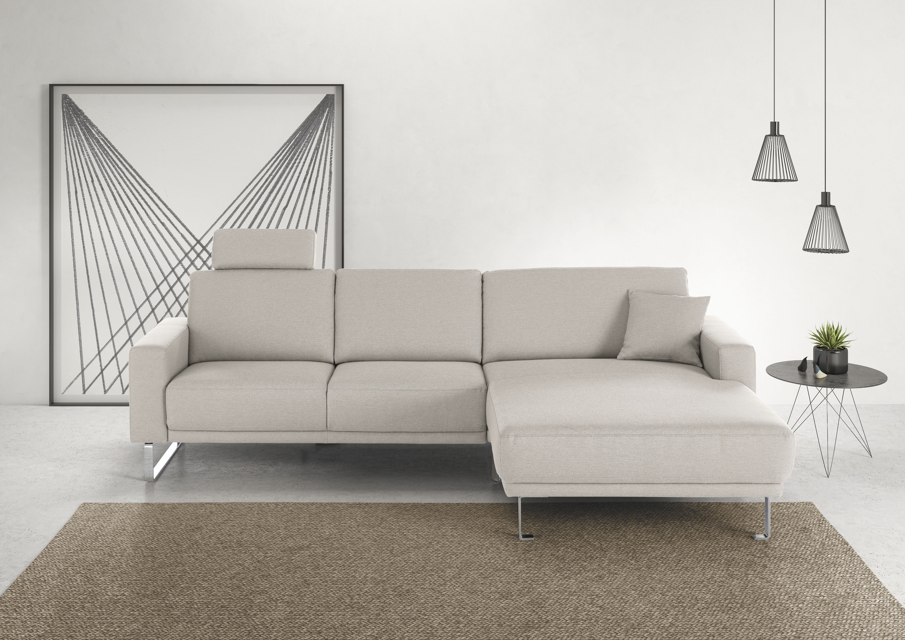 Home affaire Ecksofa "Apiro bequem & edel, Breite 278cm, Komfortsitzhöhe, L-Form"