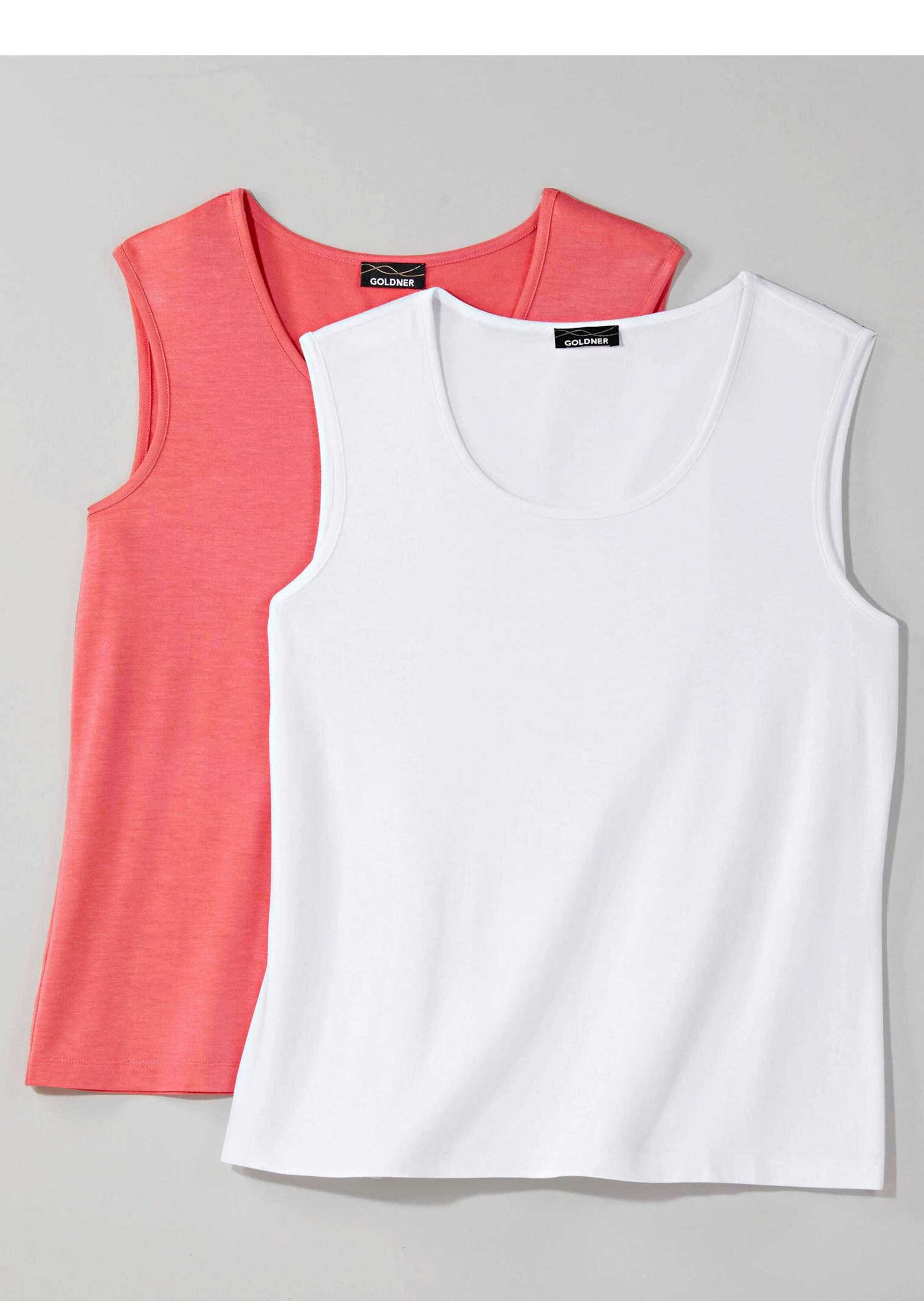 Goldner Doppelpack Tank Top Coral/White 46 3