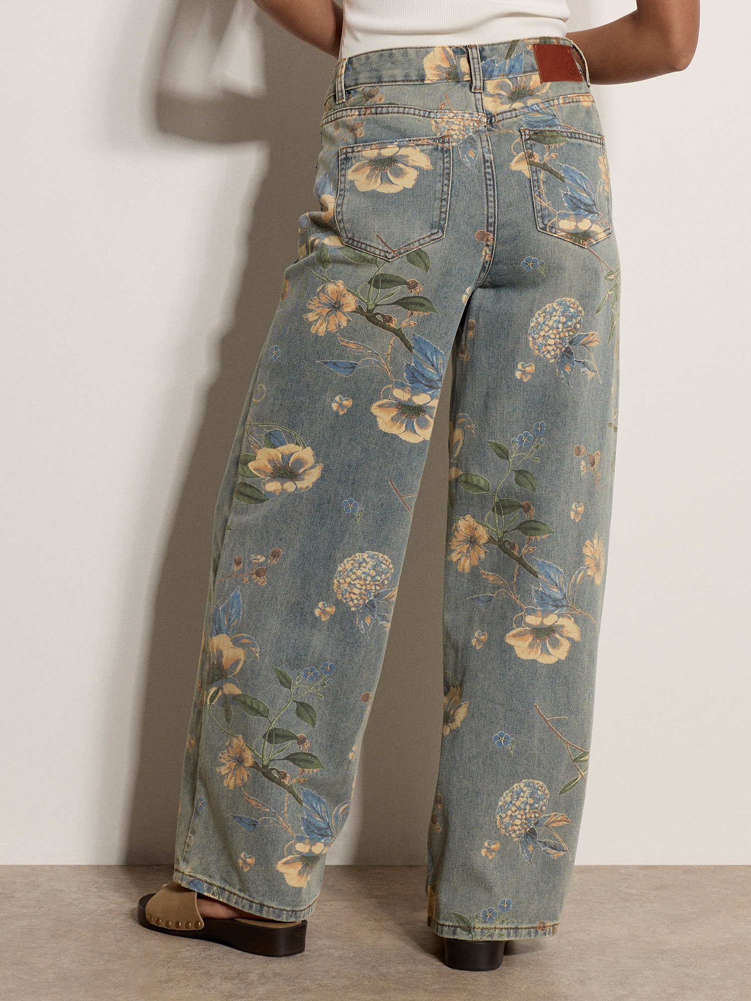 Apricot Weite Jeans »Washed Jeans« mit Blumenmuster