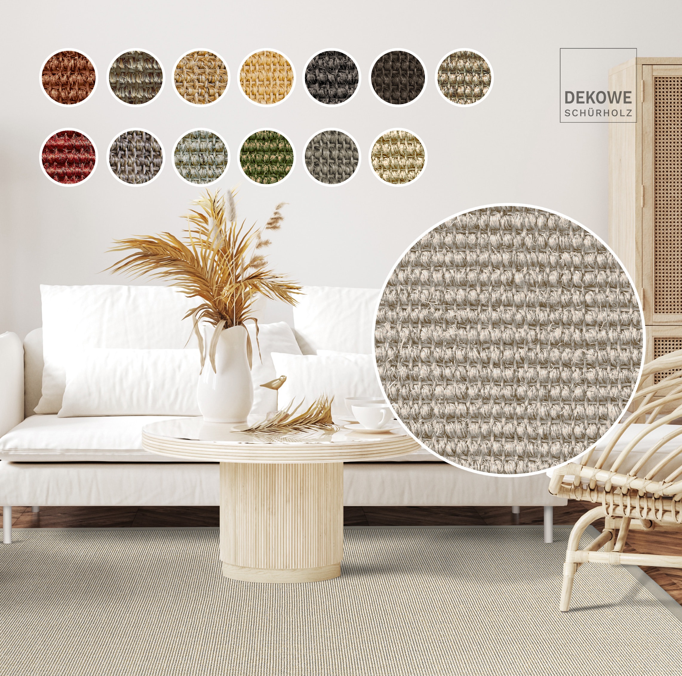 Dekowe Sisalteppich "Mara S2 mit Bordüre" rechteckig 5 mm Höhe Flachgewebe, günstig online kaufen