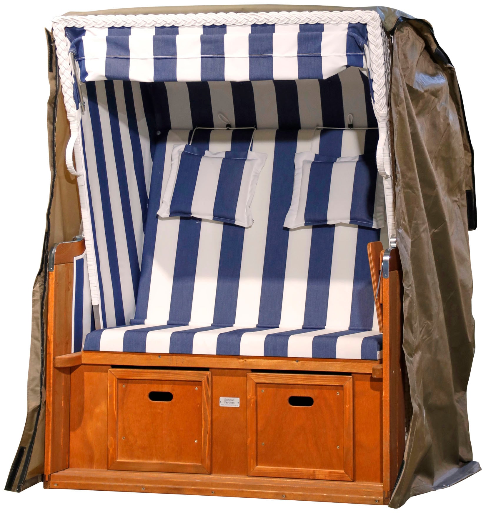 winza outdoor covers Strandkorb-Schutzhülle »Premium«, BxTxH: 152x105x165/135 cm, Wasserdicht, 100 % recycelbar, blau