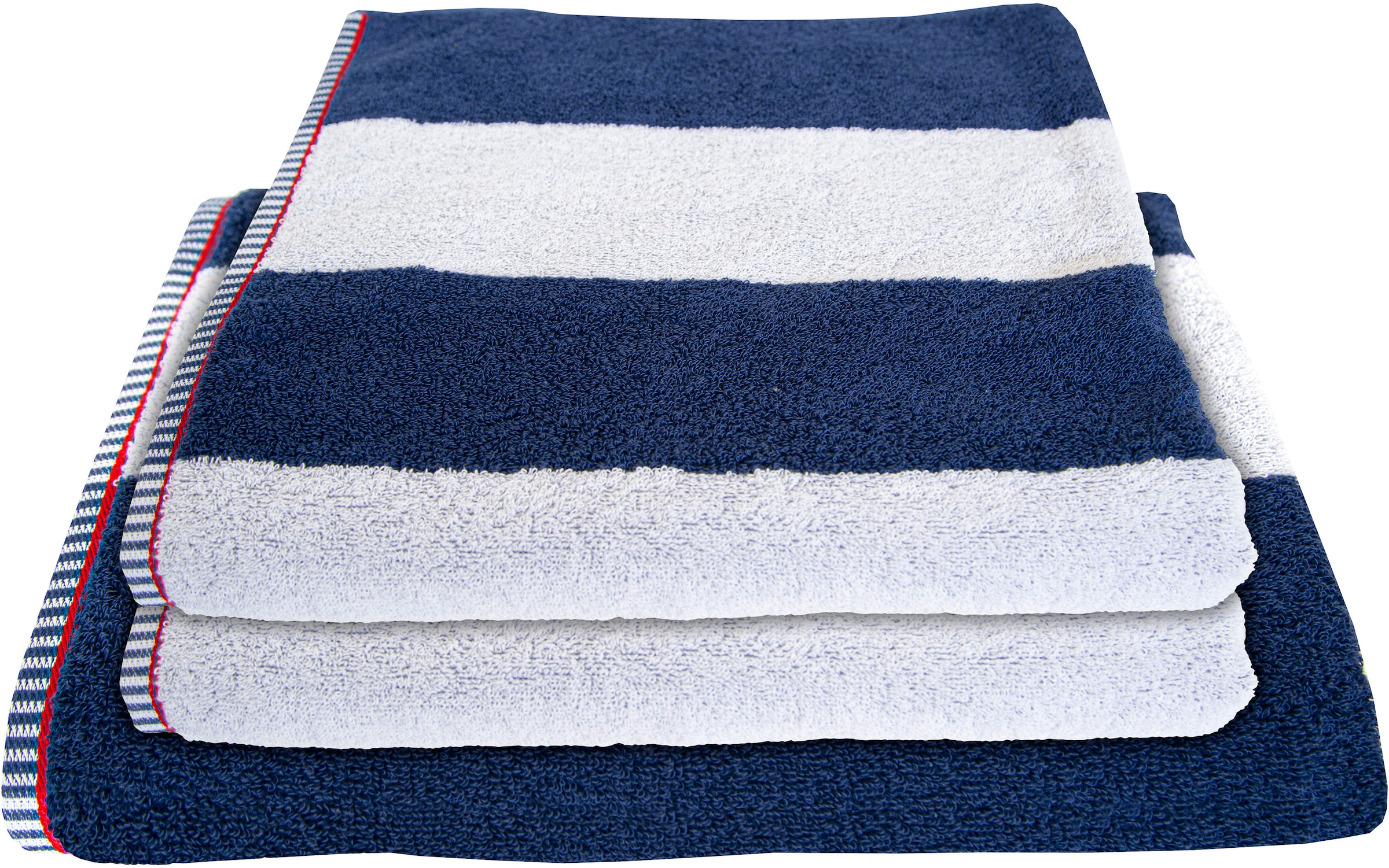 Handtuch DYCKHOFF, B:50cm L:100cm, blau, Frottier, Obermaterial: 100% Baumwolle, Handtücher, "Maritim, Block Stripe"