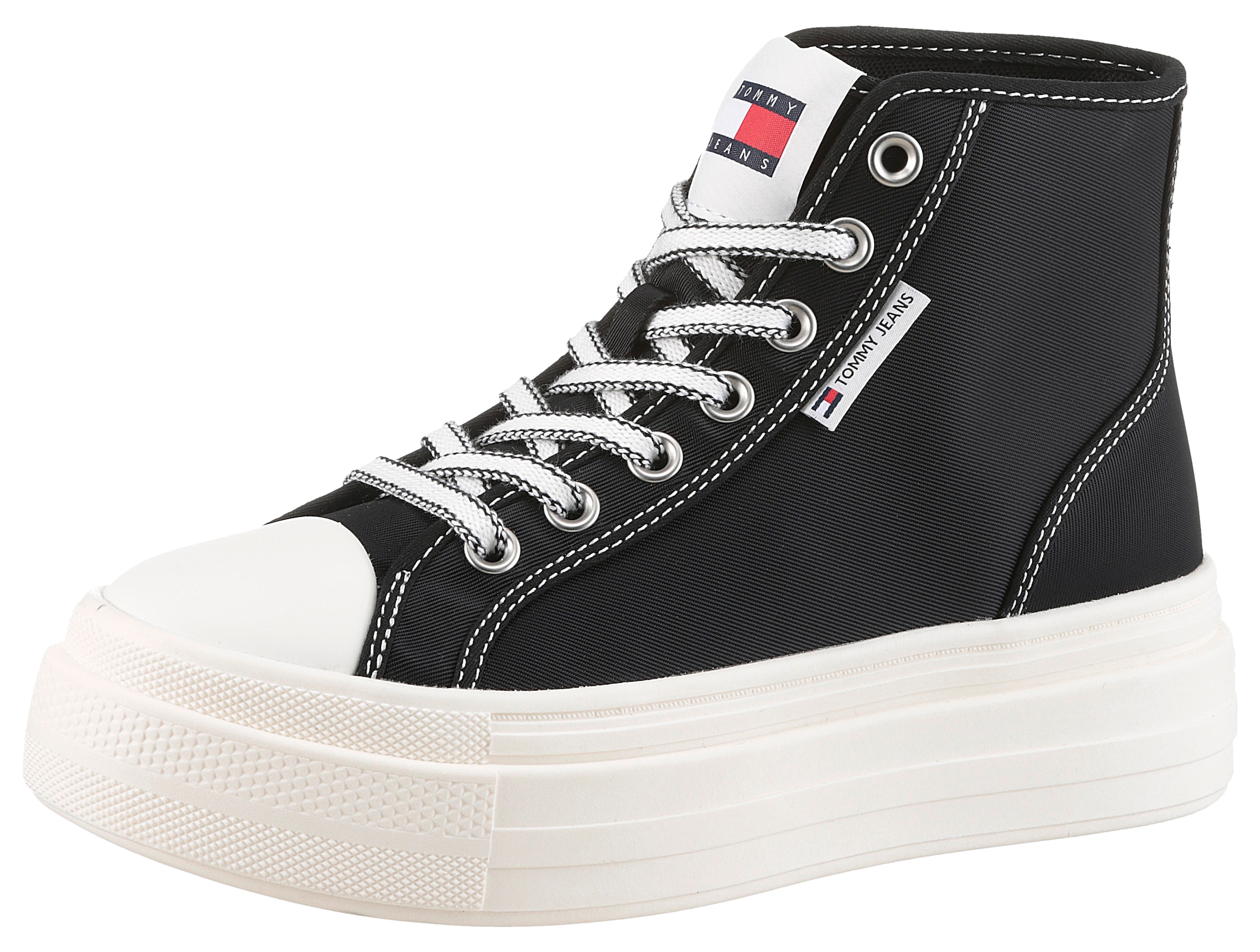 Tommy Jeans Plateausneaker "TJW FOXING FLATFORM SNEAKER HIGH", Freizeitschu günstig online kaufen