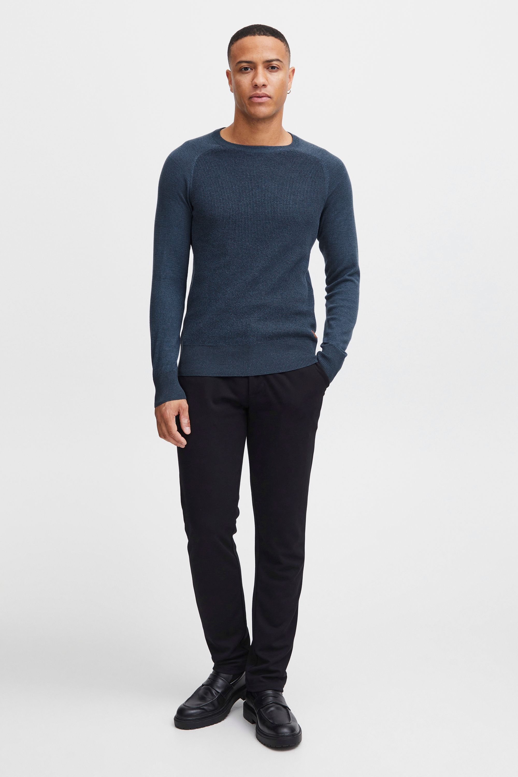 Blend Rundhalspullover "BHGandolf" Strickpullover mit farblich abgesetzten günstig online kaufen